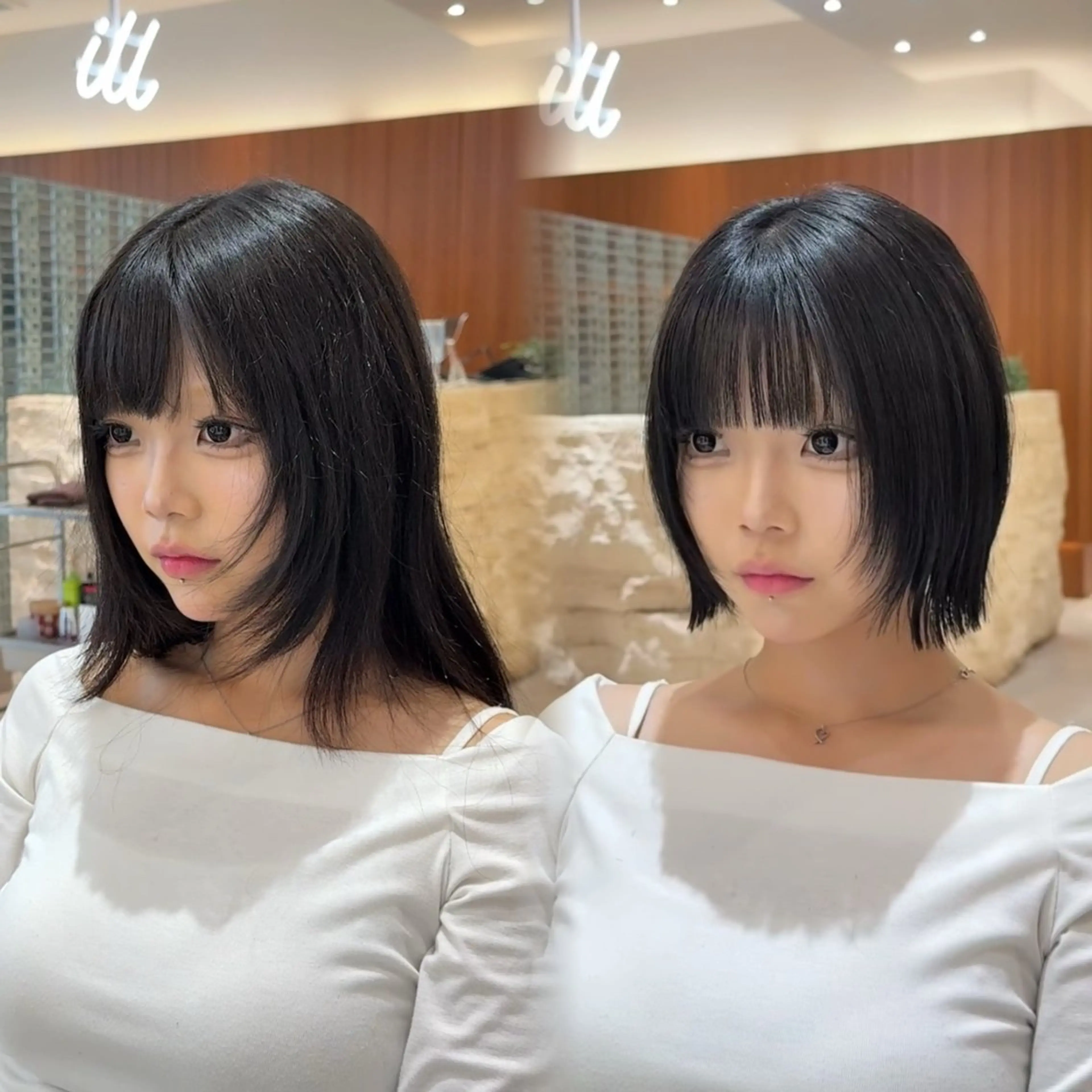 ミディアム カラー 切りっぱなしボブ ショートボブ ボブレイヤー 透明感カラー ボブ カット ヘアカラー トリートメント 田中航平/渋谷ボブ/ レイヤーボブのヘアスタイル