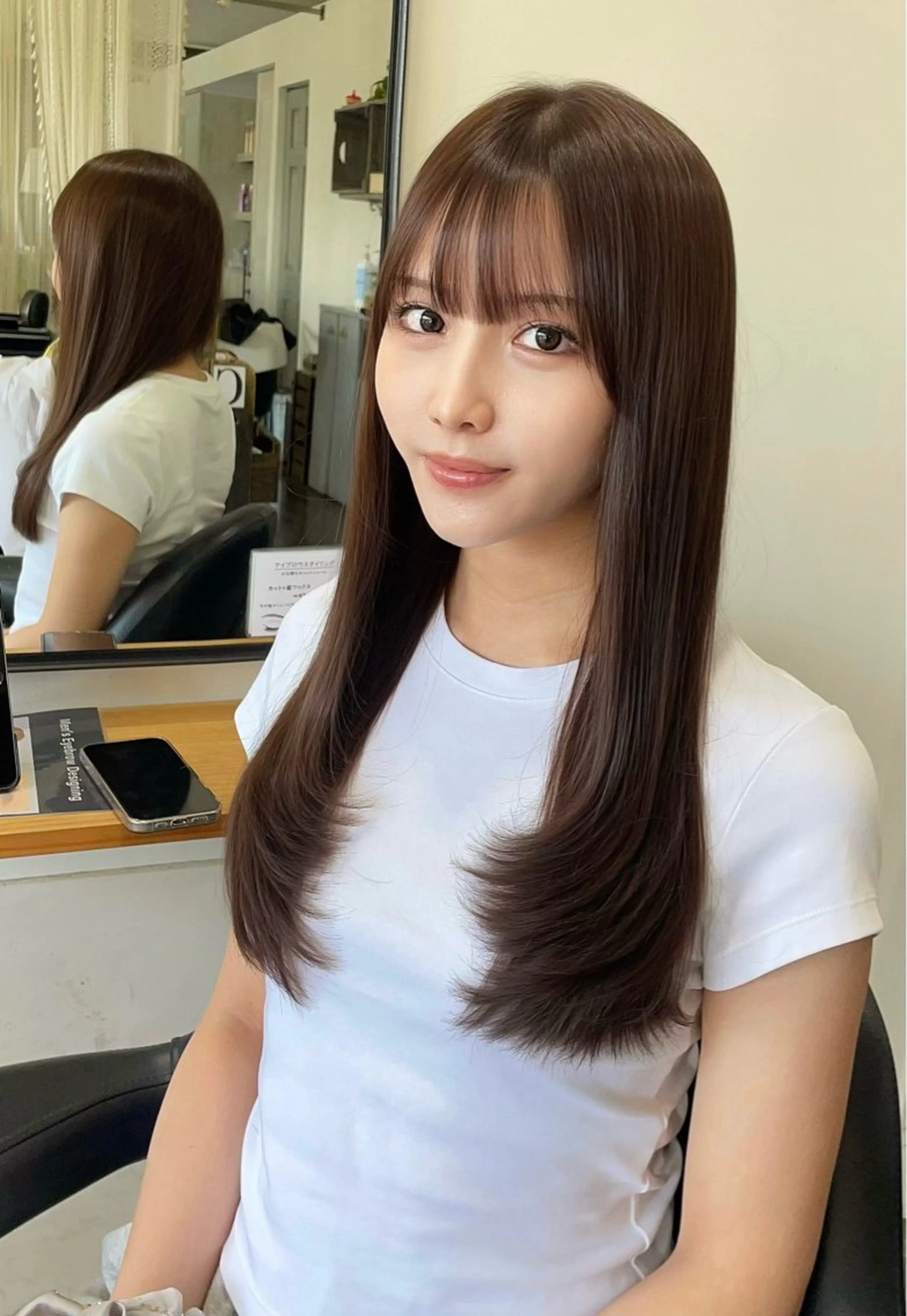 ロング カラー レイヤーカット トリートメント モテるブラウンカラー の達人Tomoyaのヘアスタイル