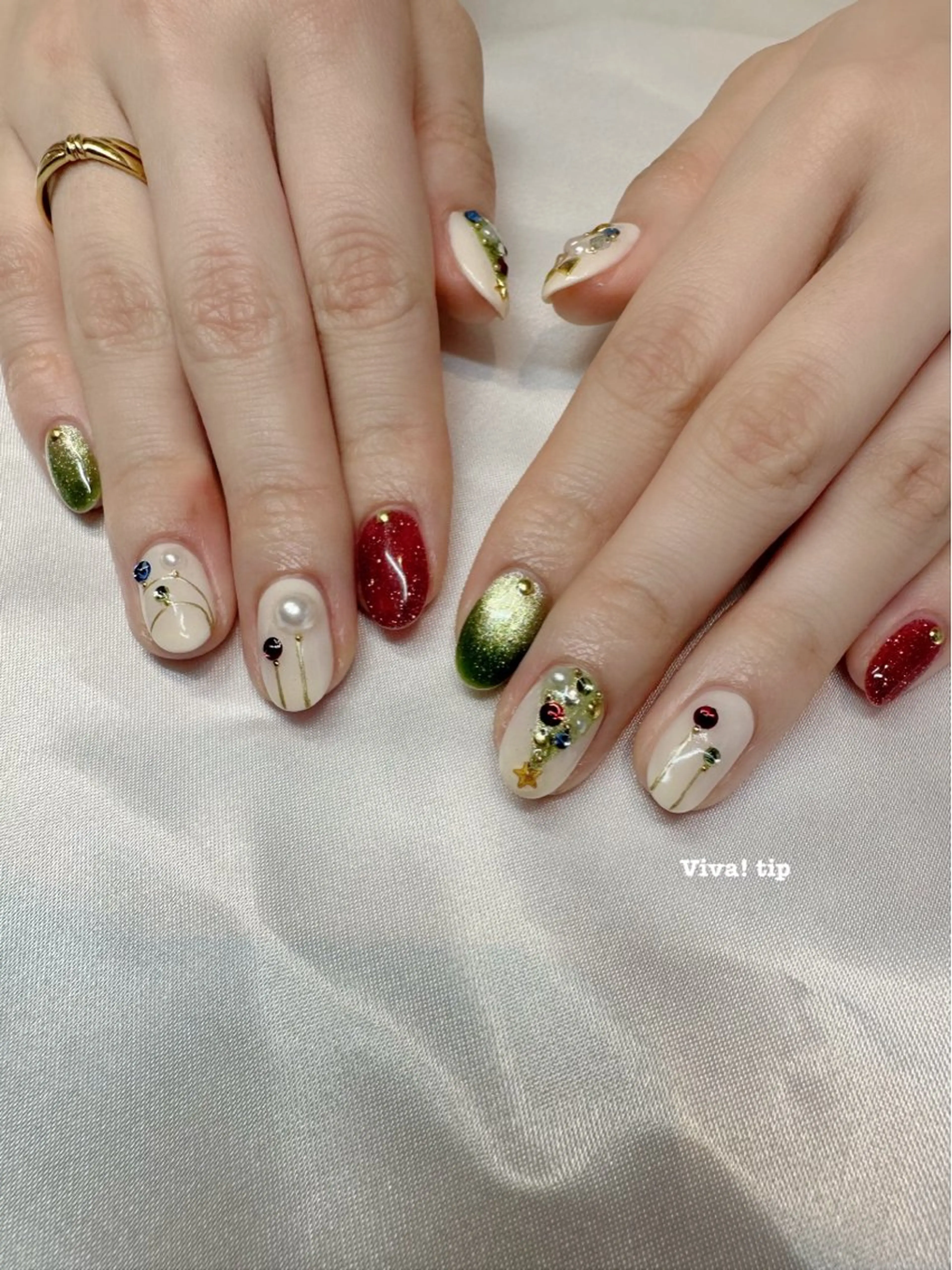 ネイル 冬ネイル クリスマス Viva!tip ビバティップネイルのネイルデザイン