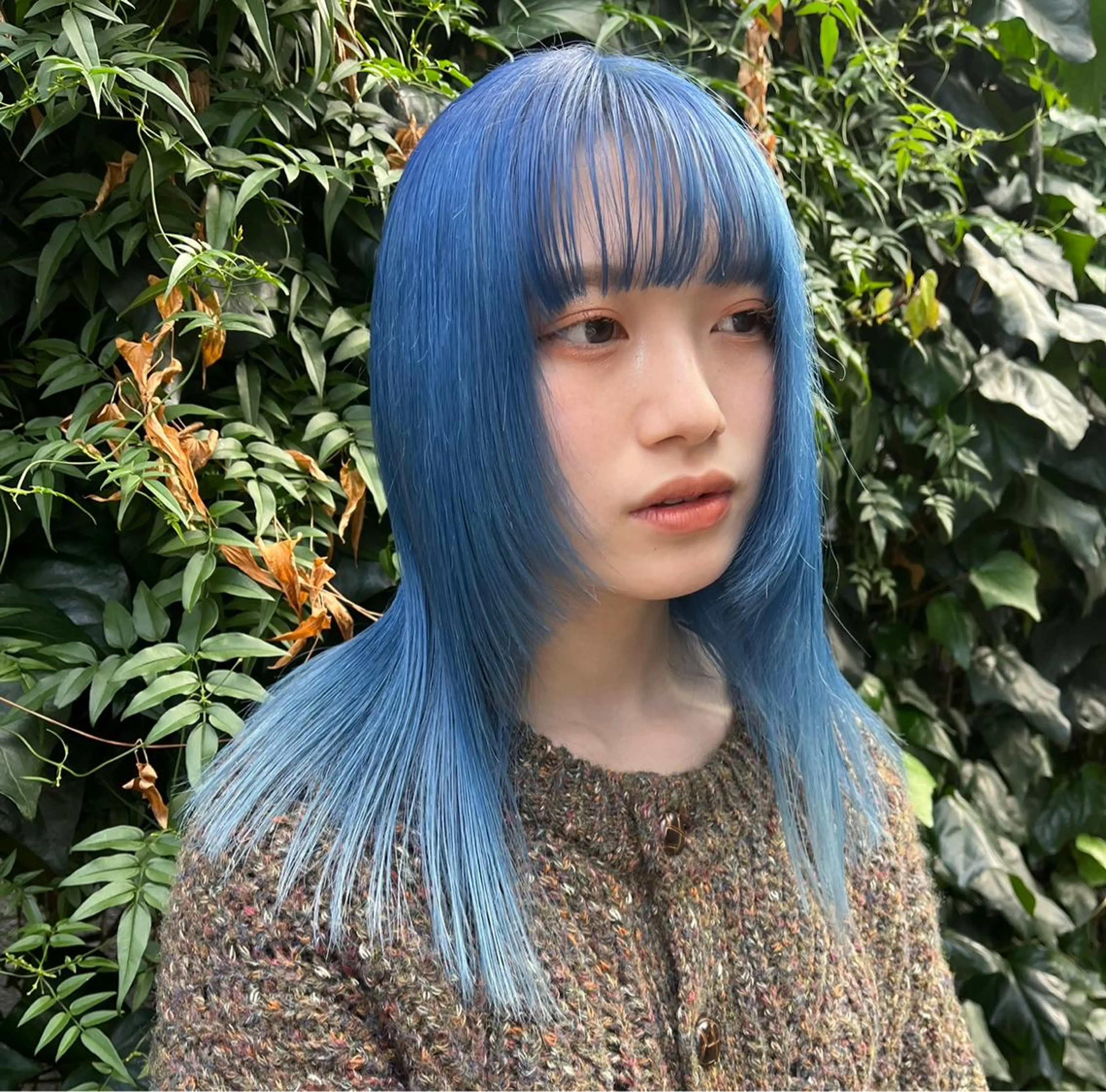 ロング カラー ブルーカラー ボブハイトーン🦖 デザインMAMIのヘアスタイル