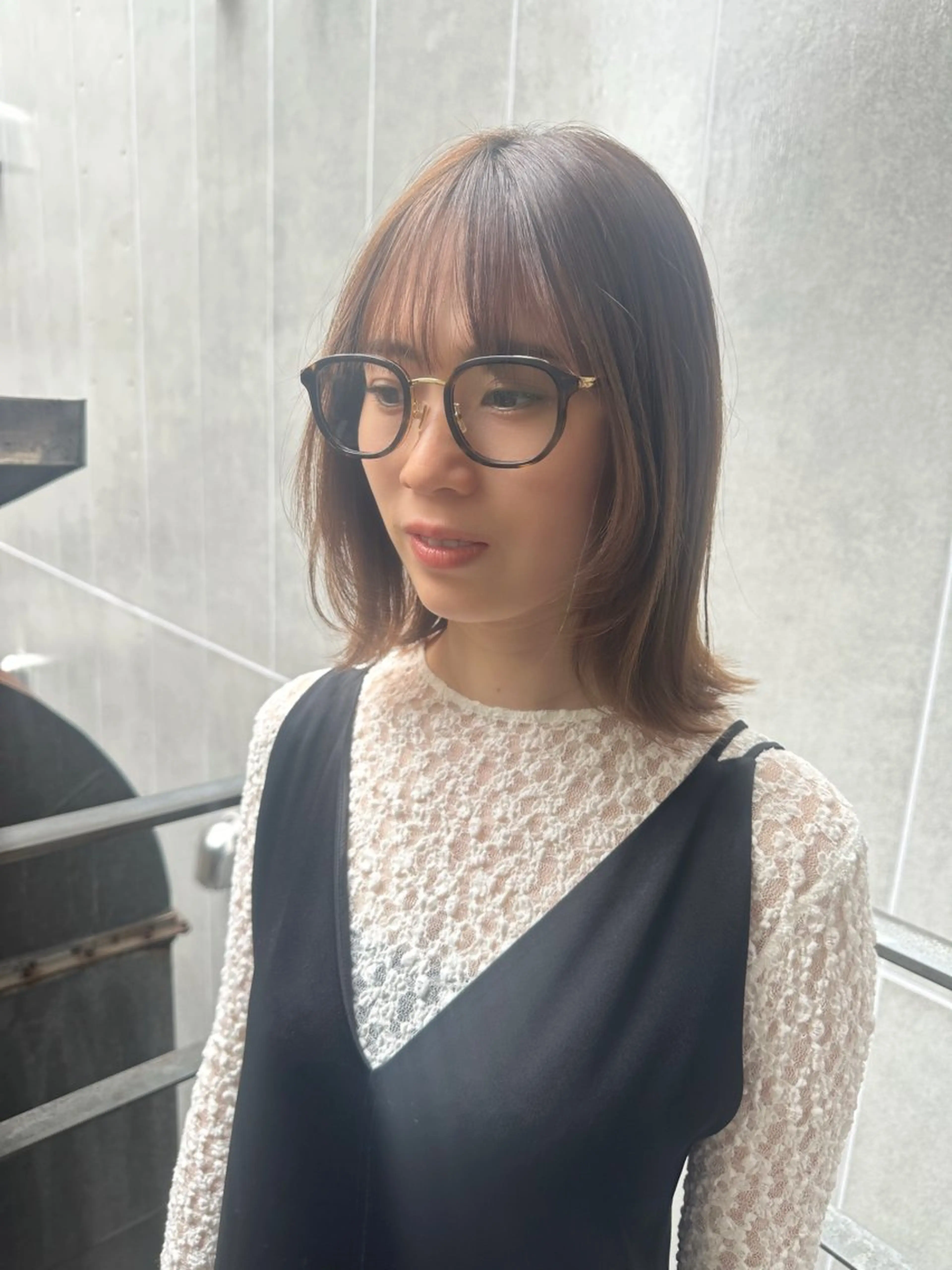 ミディアム カラー パーマ ヘアアレンジ ボブ 顔まわりレイヤー レイヤーカット カット ヘアカラー トリートメント 髪質改善/韓国風 レイヤー/田村祐樹のヘアスタイル