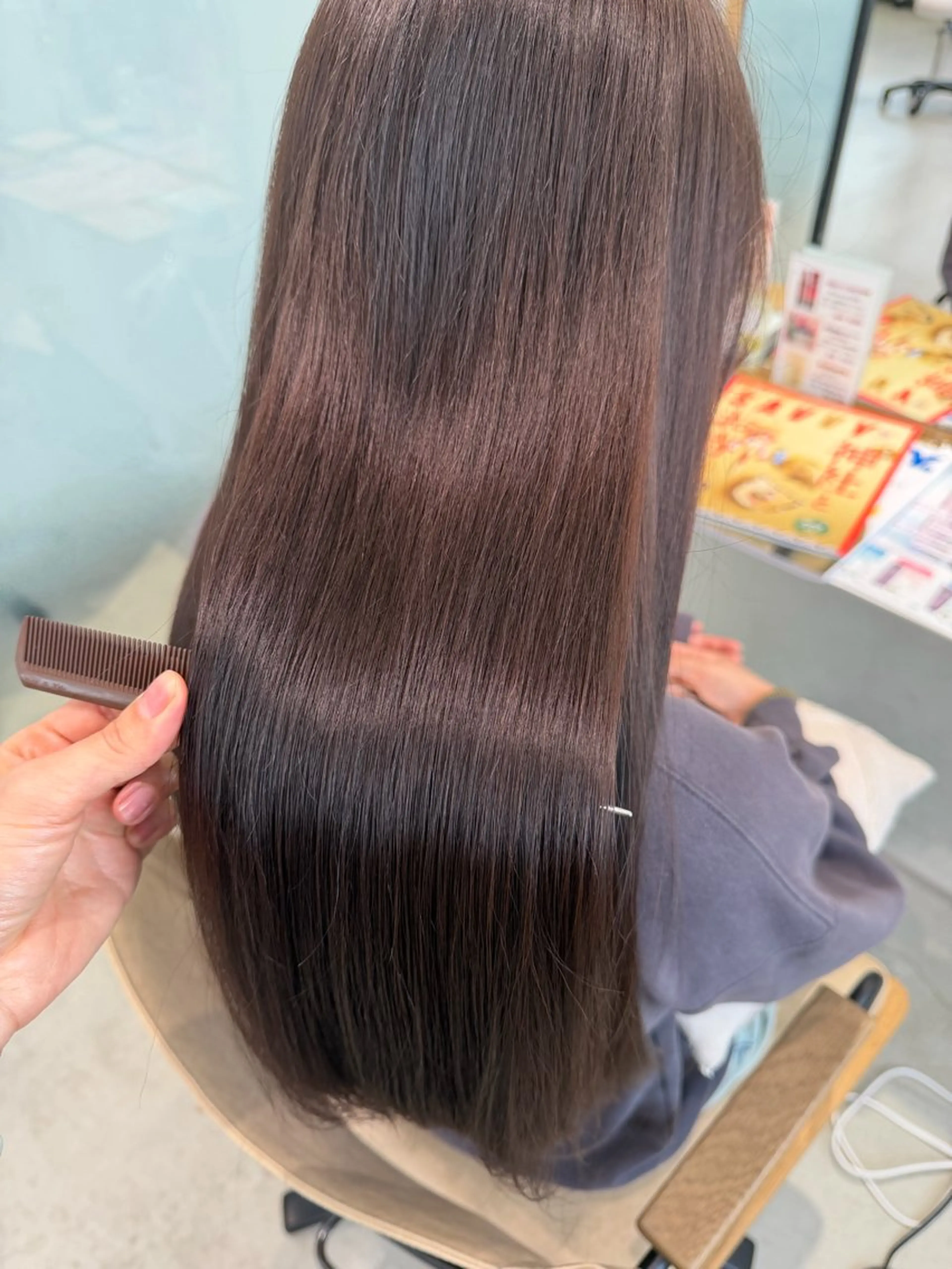 セミロング カラー カット 縮毛矯正 トリートメント Tamagawa Sakiのヘアスタイル