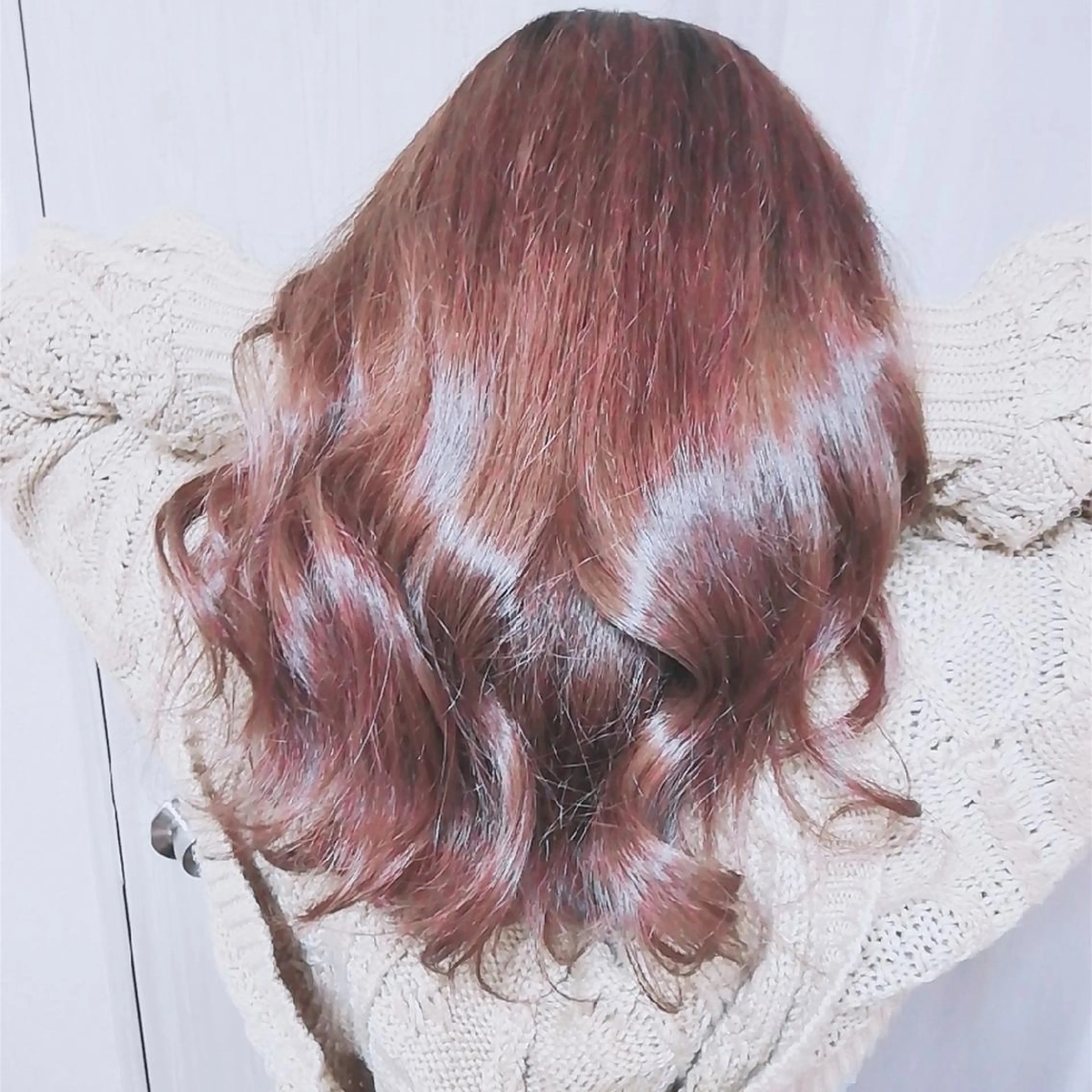 ロング 小林　ローズパープル カット＆カラー美容室のヘアスタイル