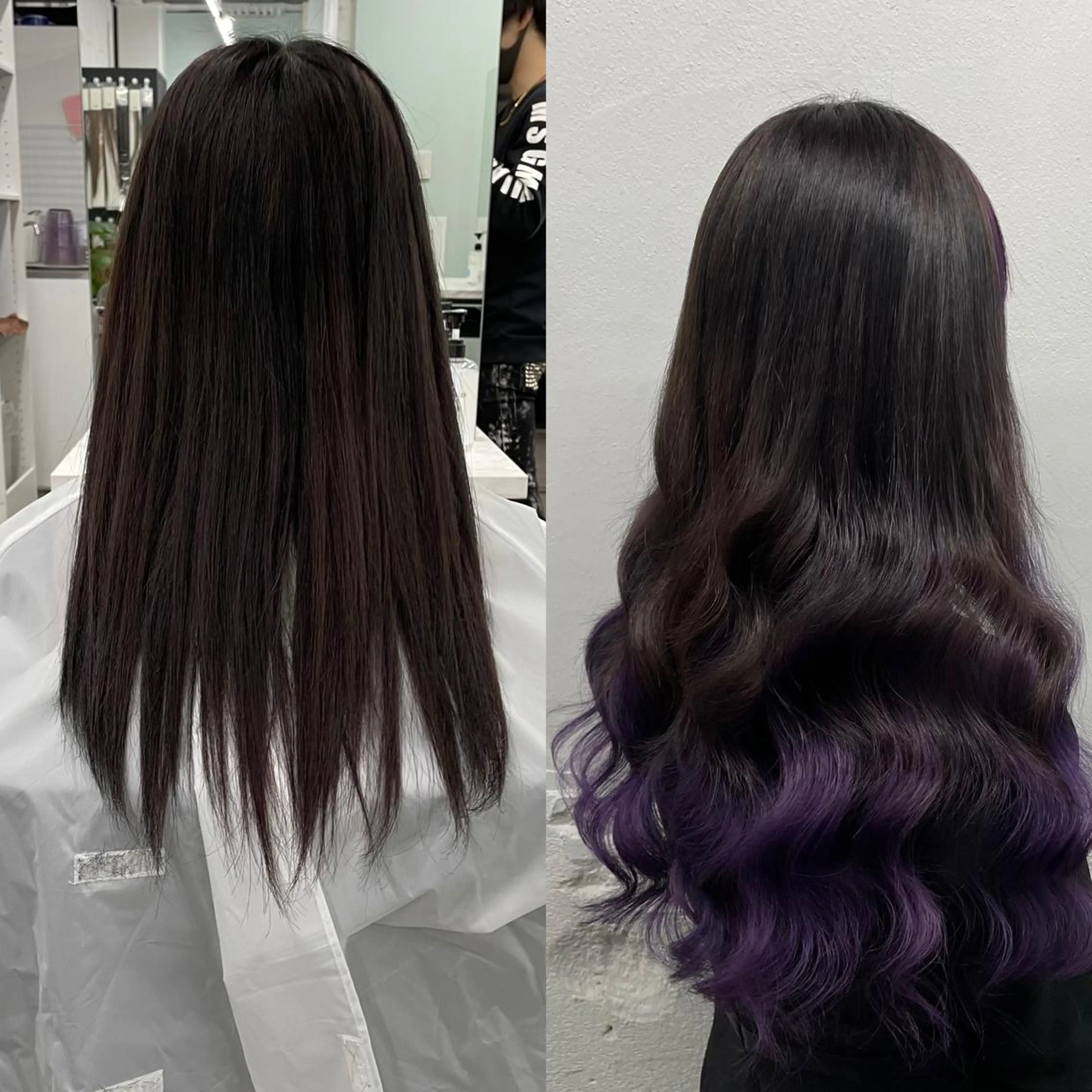 ロング カラー シールエクステ バレイヤージュ ミストバング ダブルカラー  フェイスフレーミング ヘアカラー エクステ 🧡艶髪ちゅるん髪 🫧🧡YUKI❄️のヘアスタイル