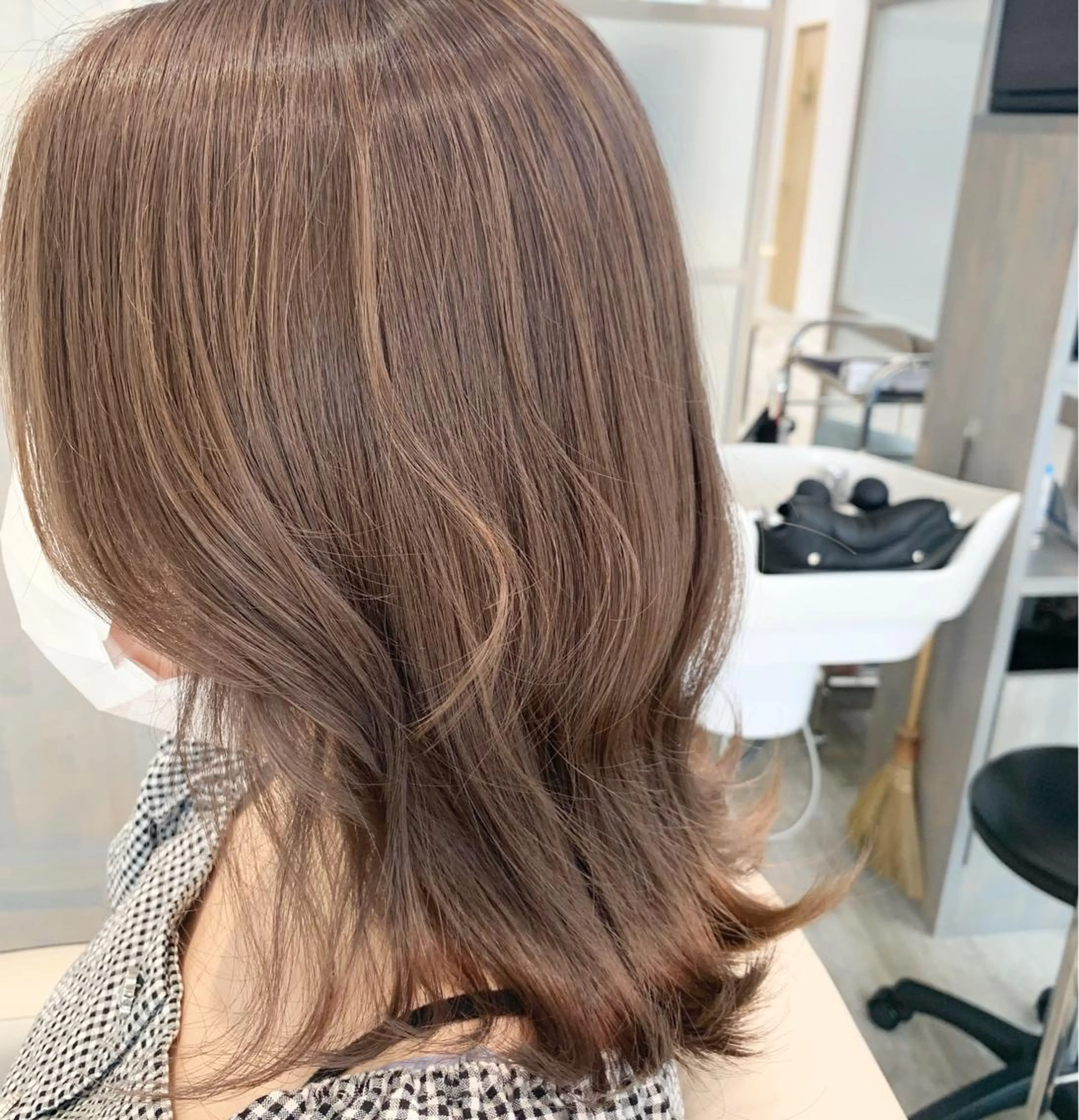 ミディアム 垢抜け 雰囲気アップ ふにゅう ののかのヘアスタイル