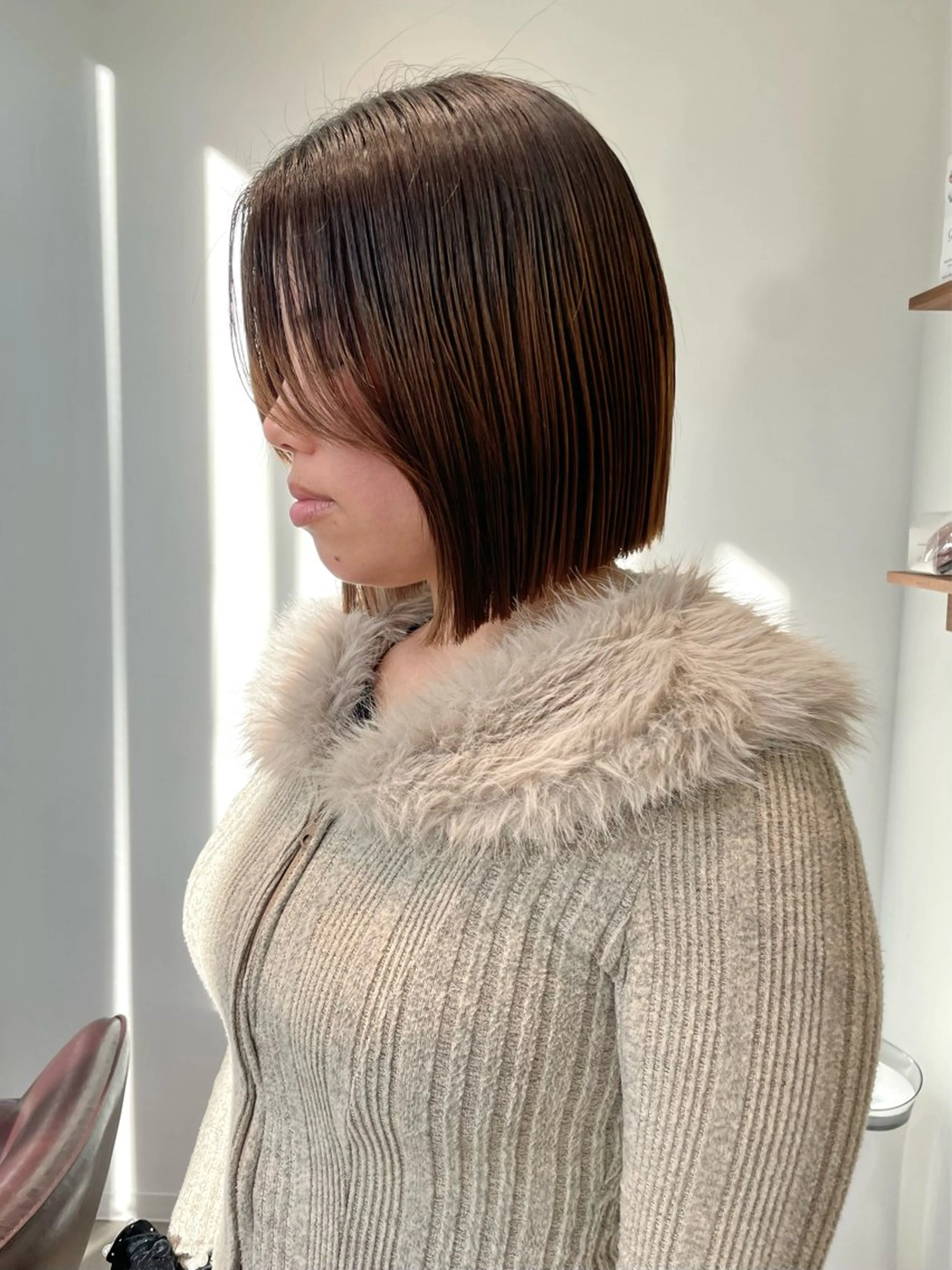 ミディアム ボブ 髪質改善 SAUT銀座所属・石川玲菜/ 髪質改善ボブ/メンズのヘアスタイル