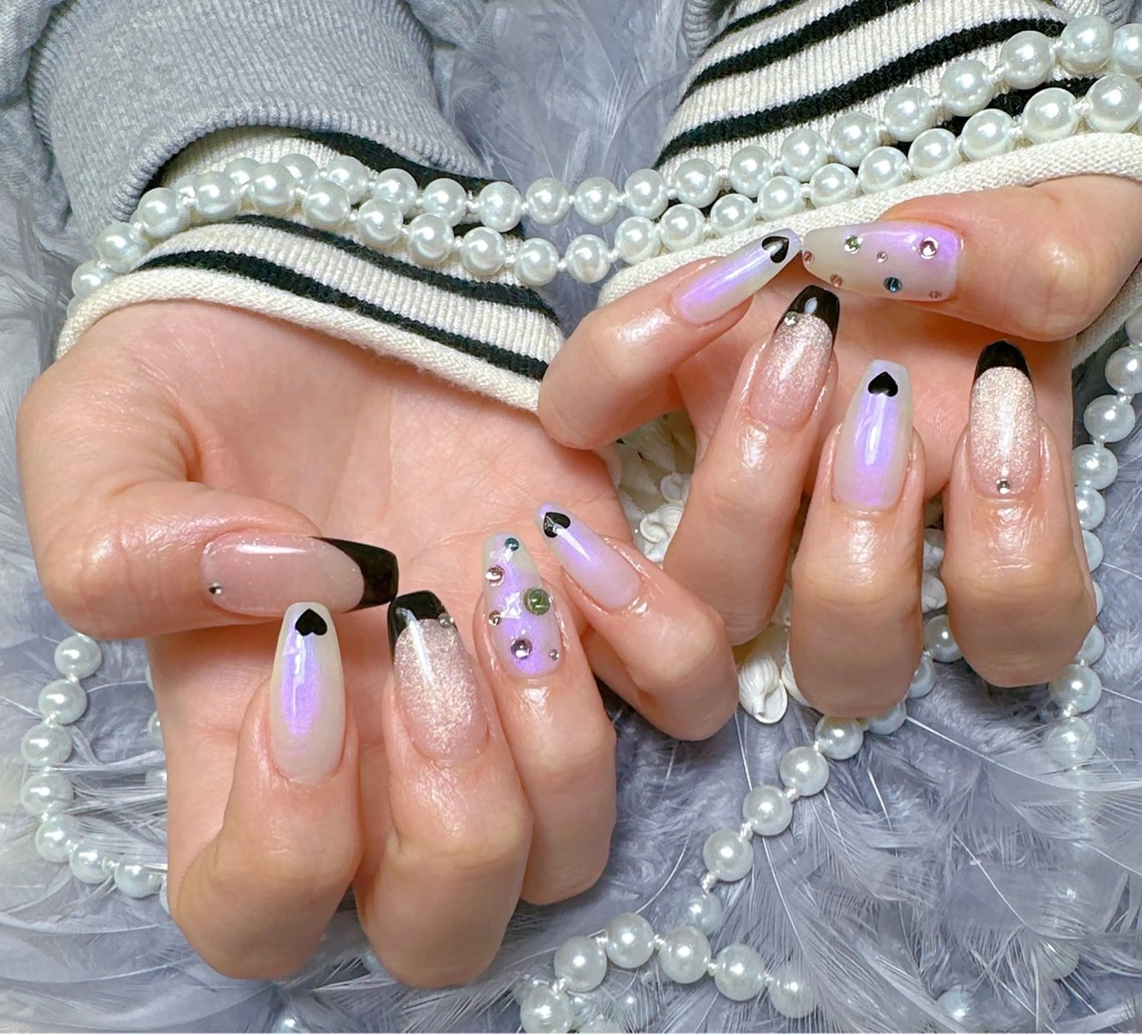 ネイル ハート ハンドネイル Pretty Nail Salonのネイルデザイン