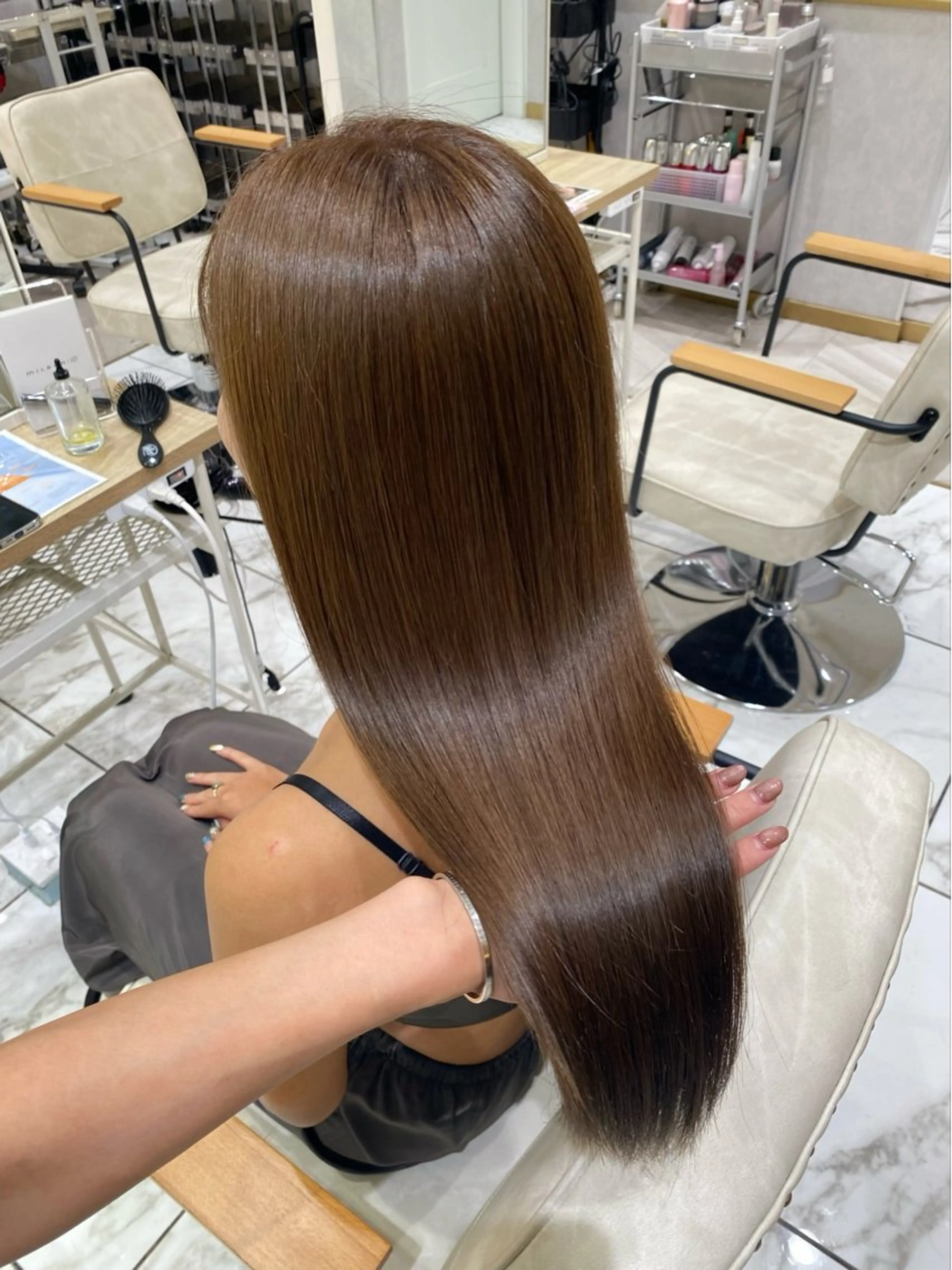 ロング ヘアカラー トリートメント hina☺︎ 髪質改善/ストレートのヘアスタイル