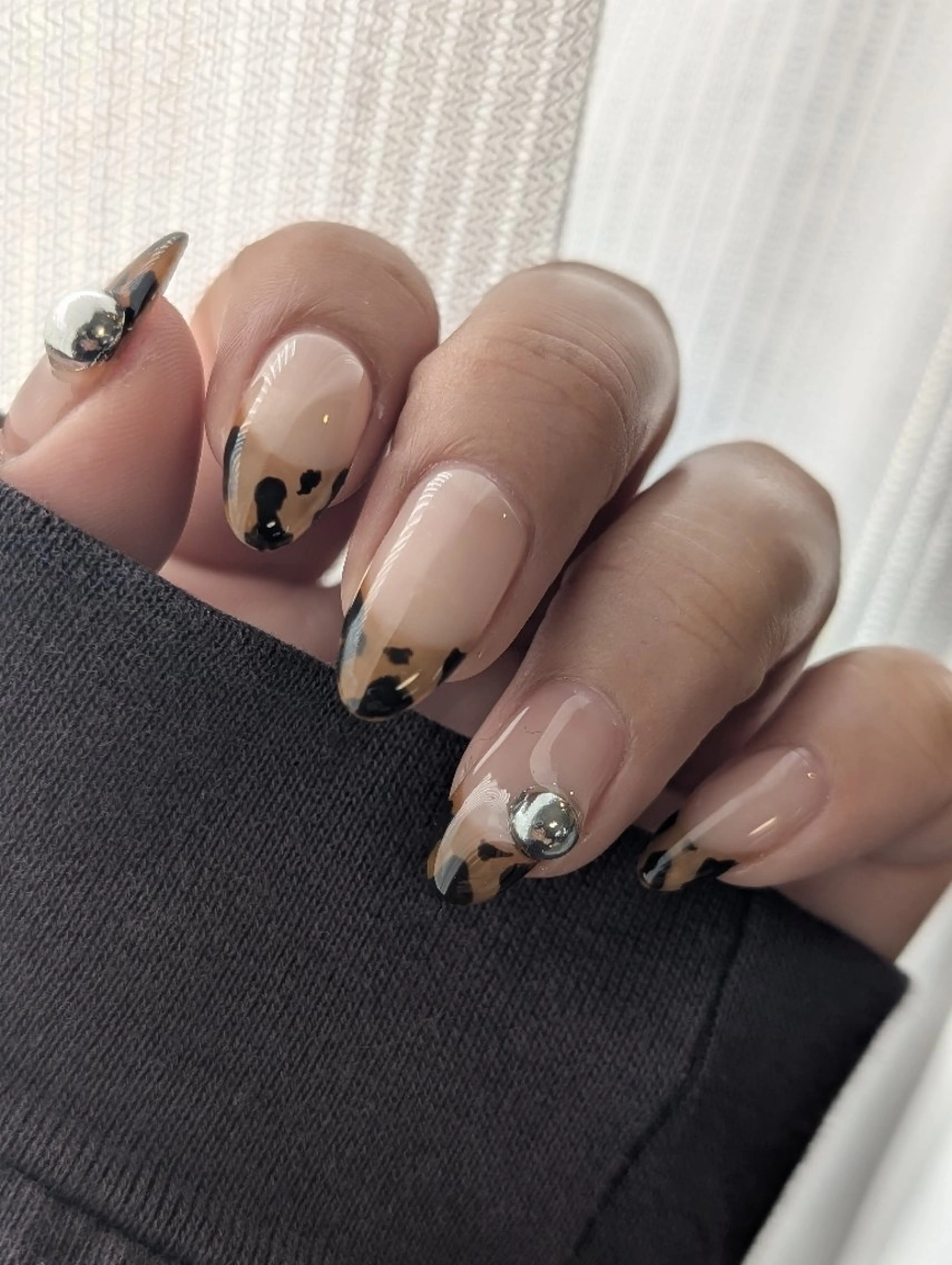 ネイル アニマル柄 フレンチネイル 8andyu nail♡のネイルデザイン