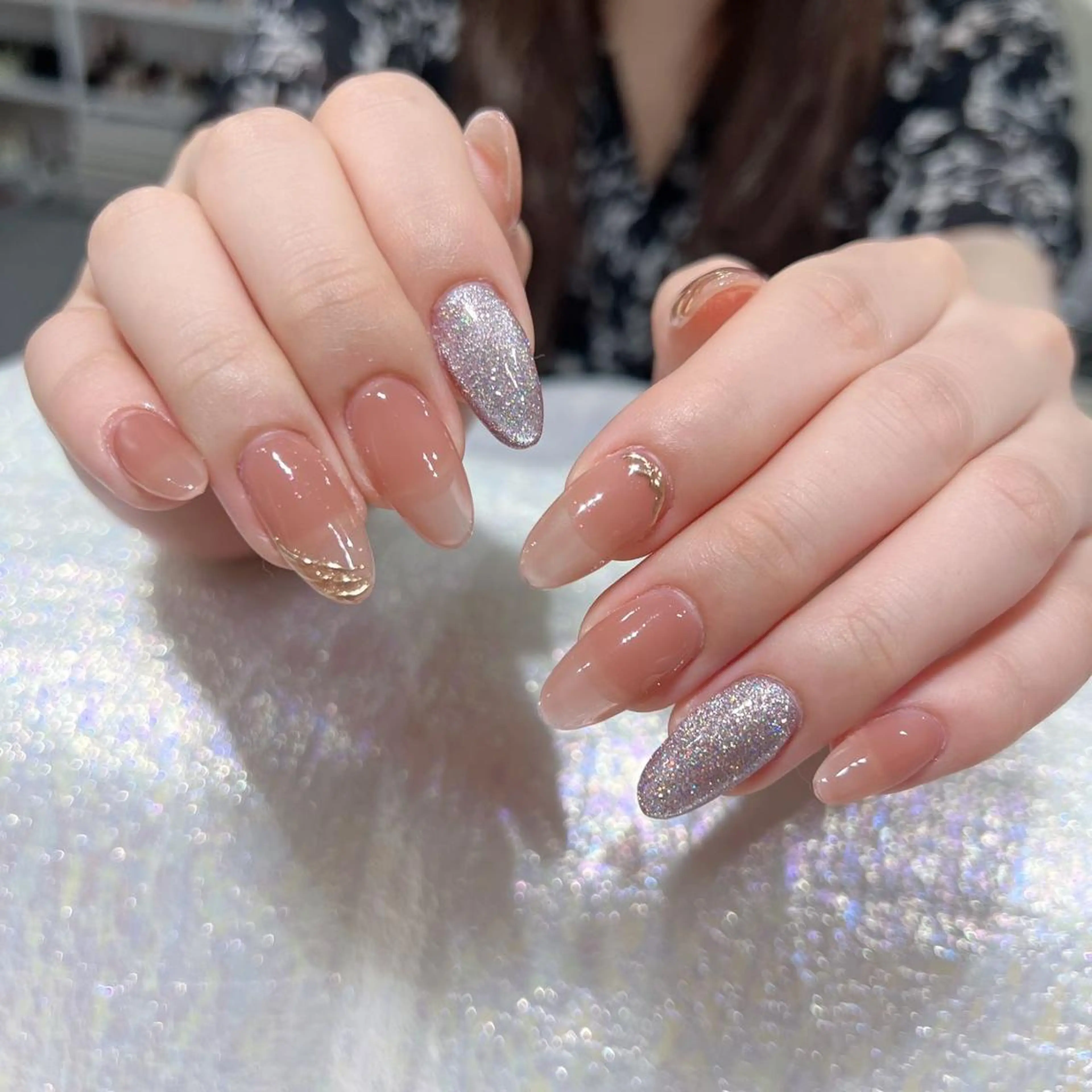 ネイル 長さ出し ネイルチップ Queens ひなのネイルデザイン