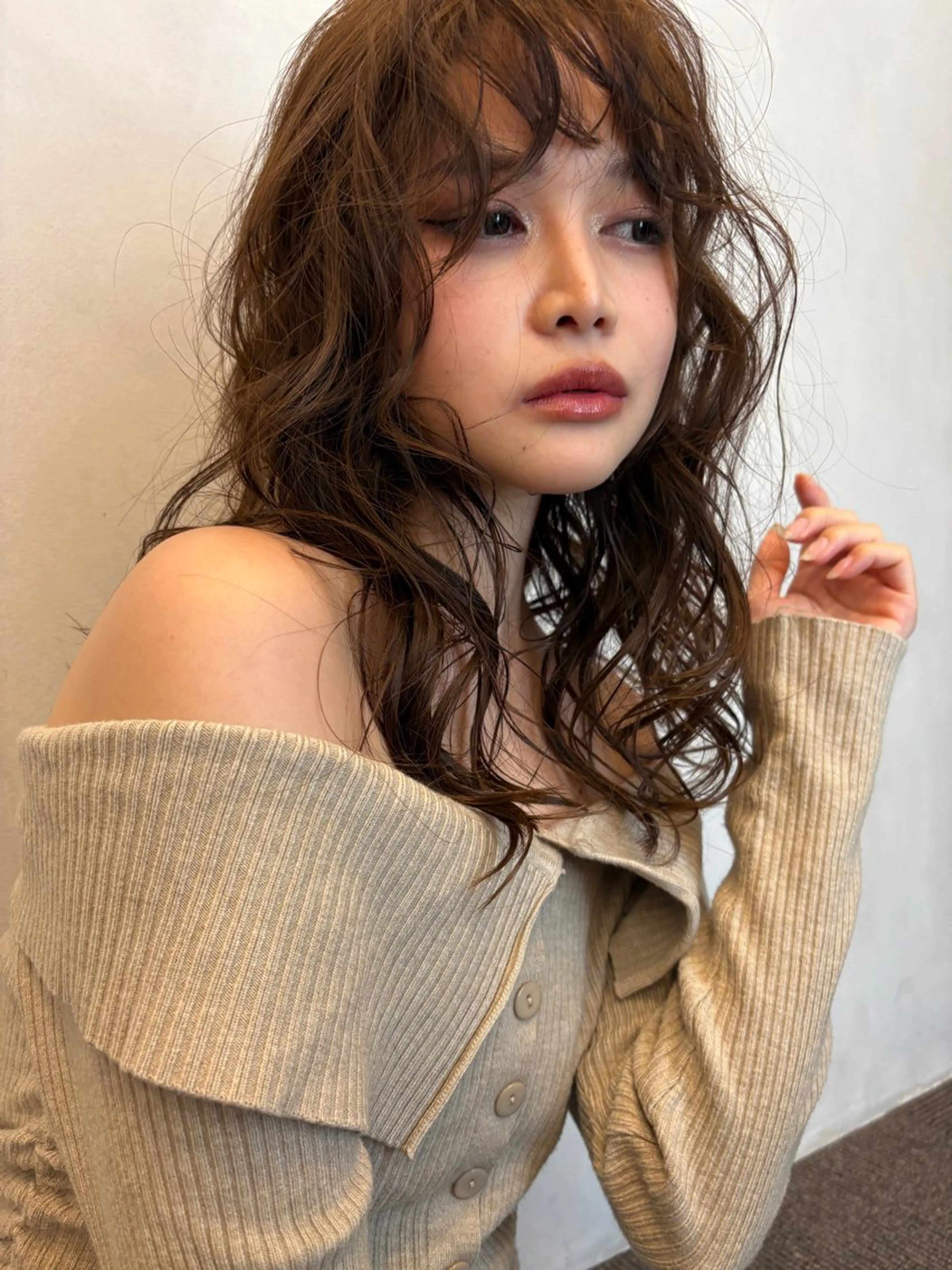 ミディアム カット パーマ 堀川 なつみのヘアスタイル
