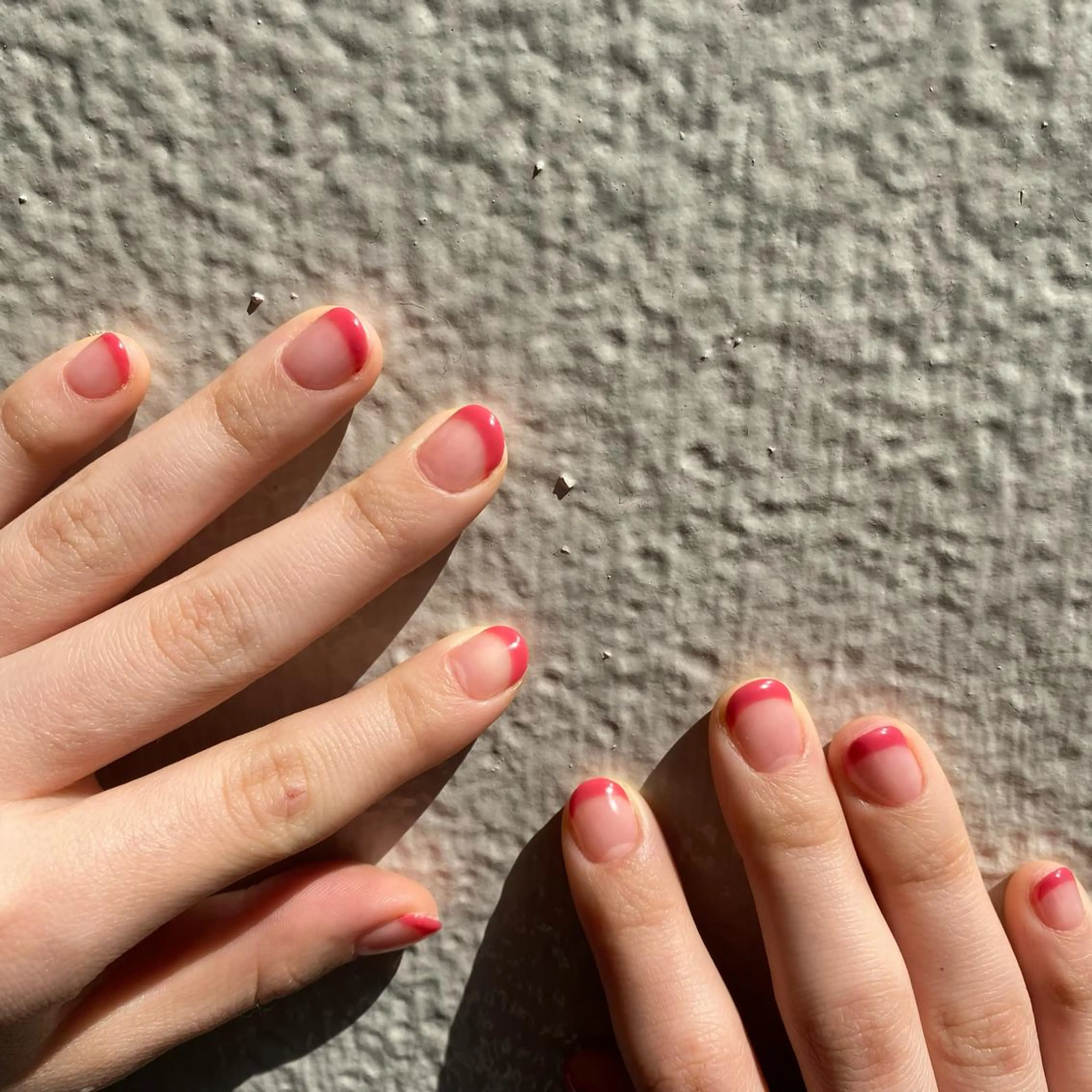 カラー ネイル ピンクカラー フレンチネイル ピンク 春ネイル ハンドネイル scre as Etelのネイルデザイン