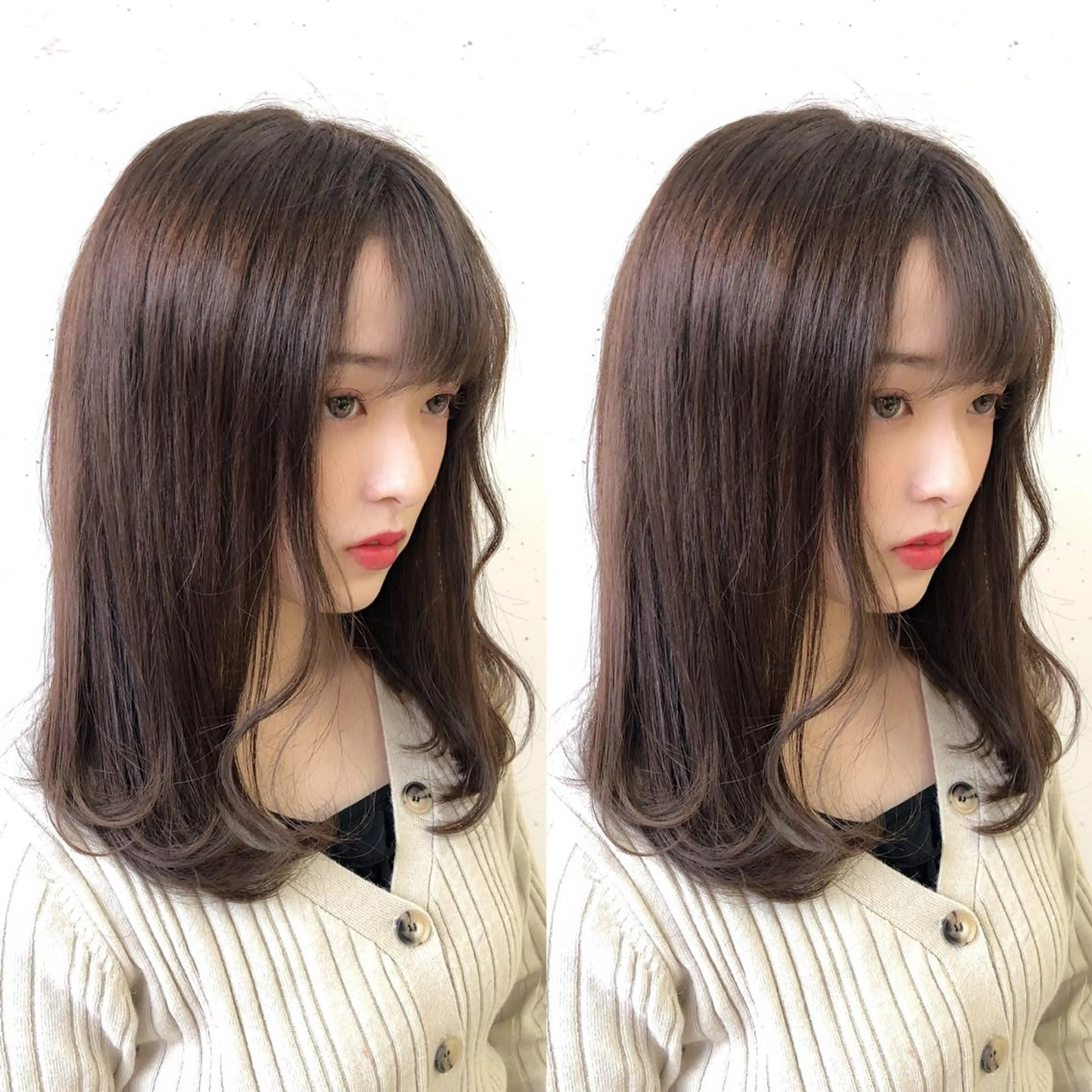 セミロング 小顔カット 池袋髪質改善 タニグチのヘアスタイル