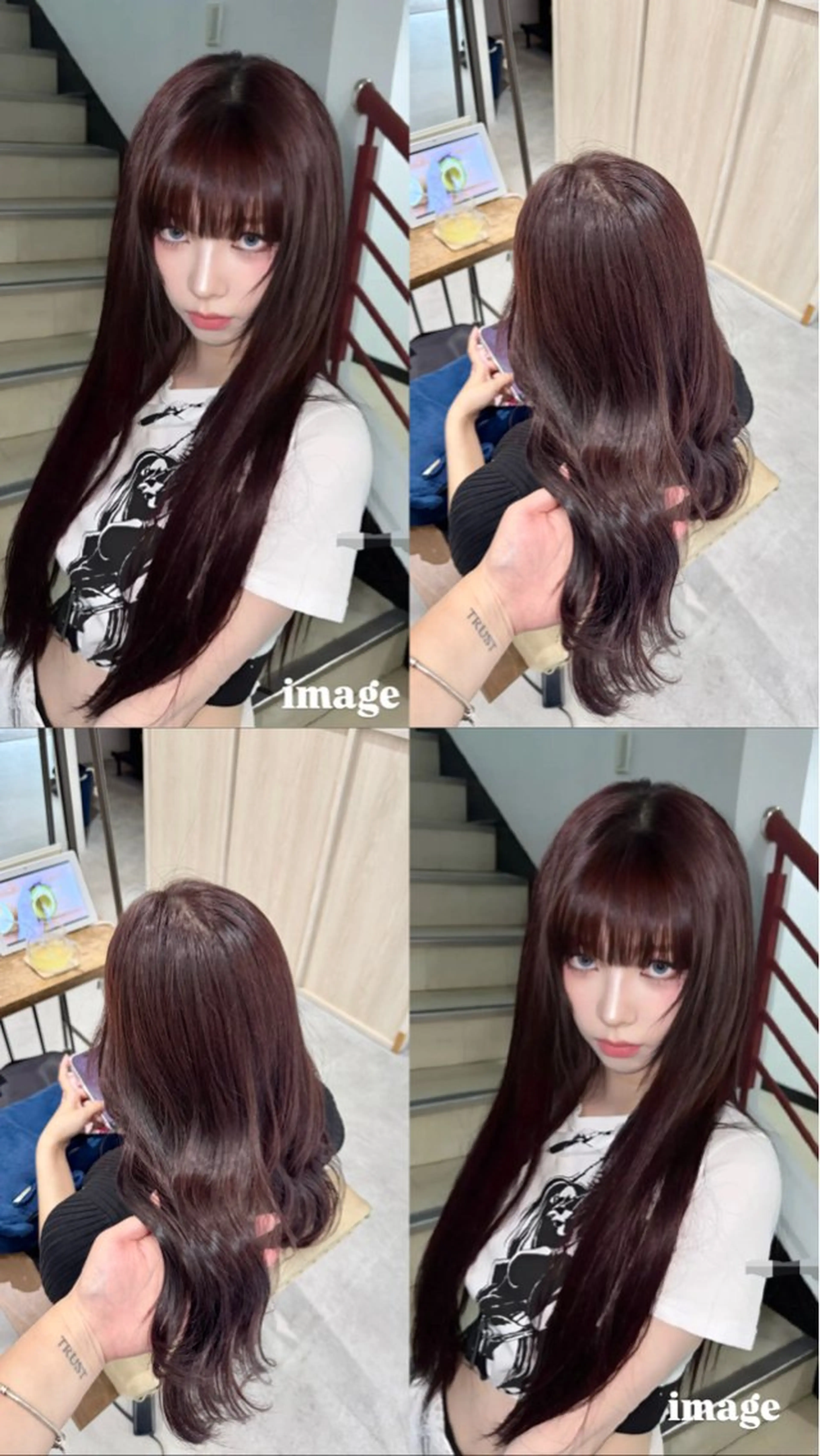 ロング カラー レッドカラー ヘアカラー Ouka/Wカラー/ 大人艶カラーのヘアスタイル