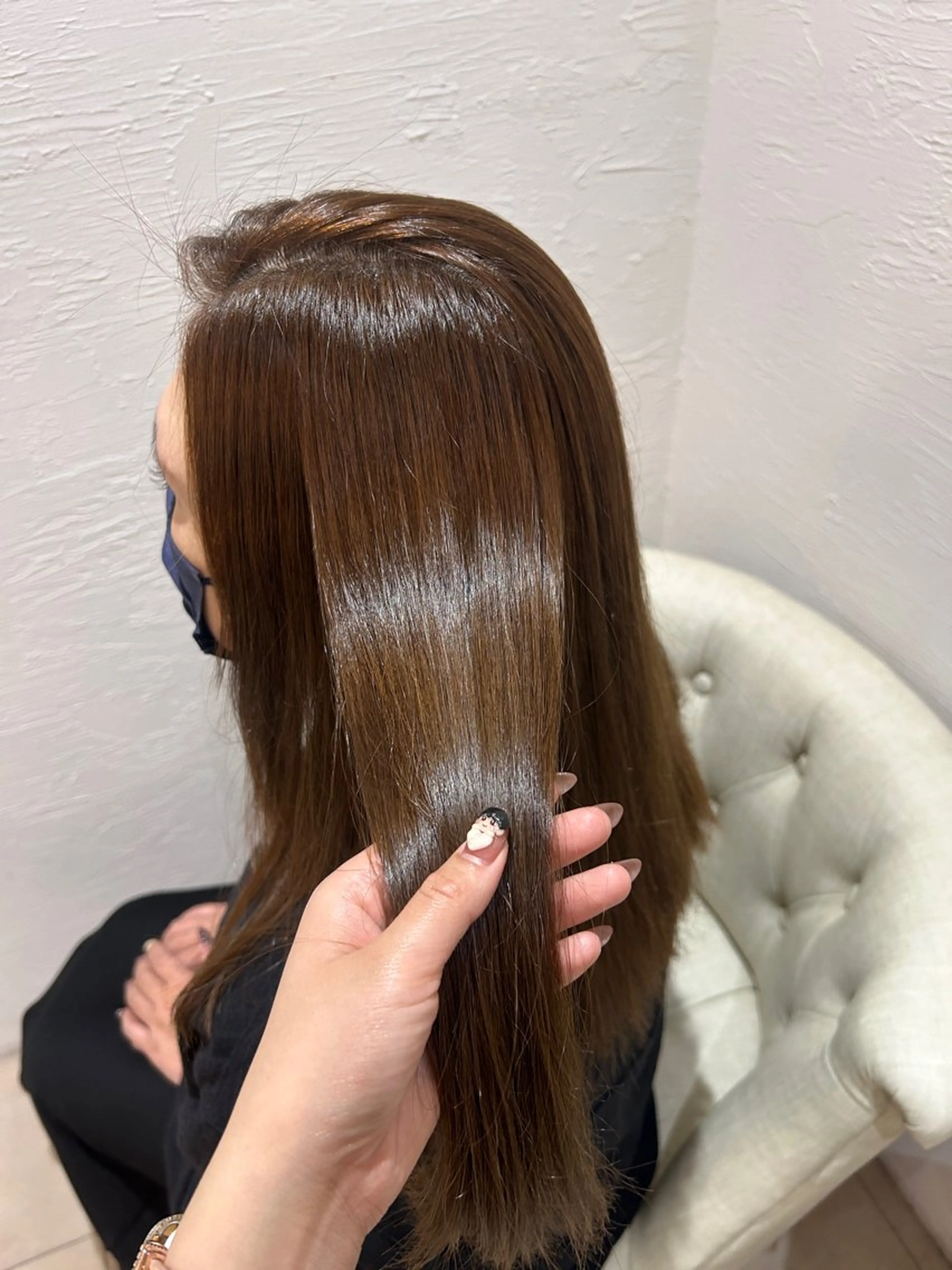 ミディアム 縮毛矯正 原田 はなのヘアスタイル