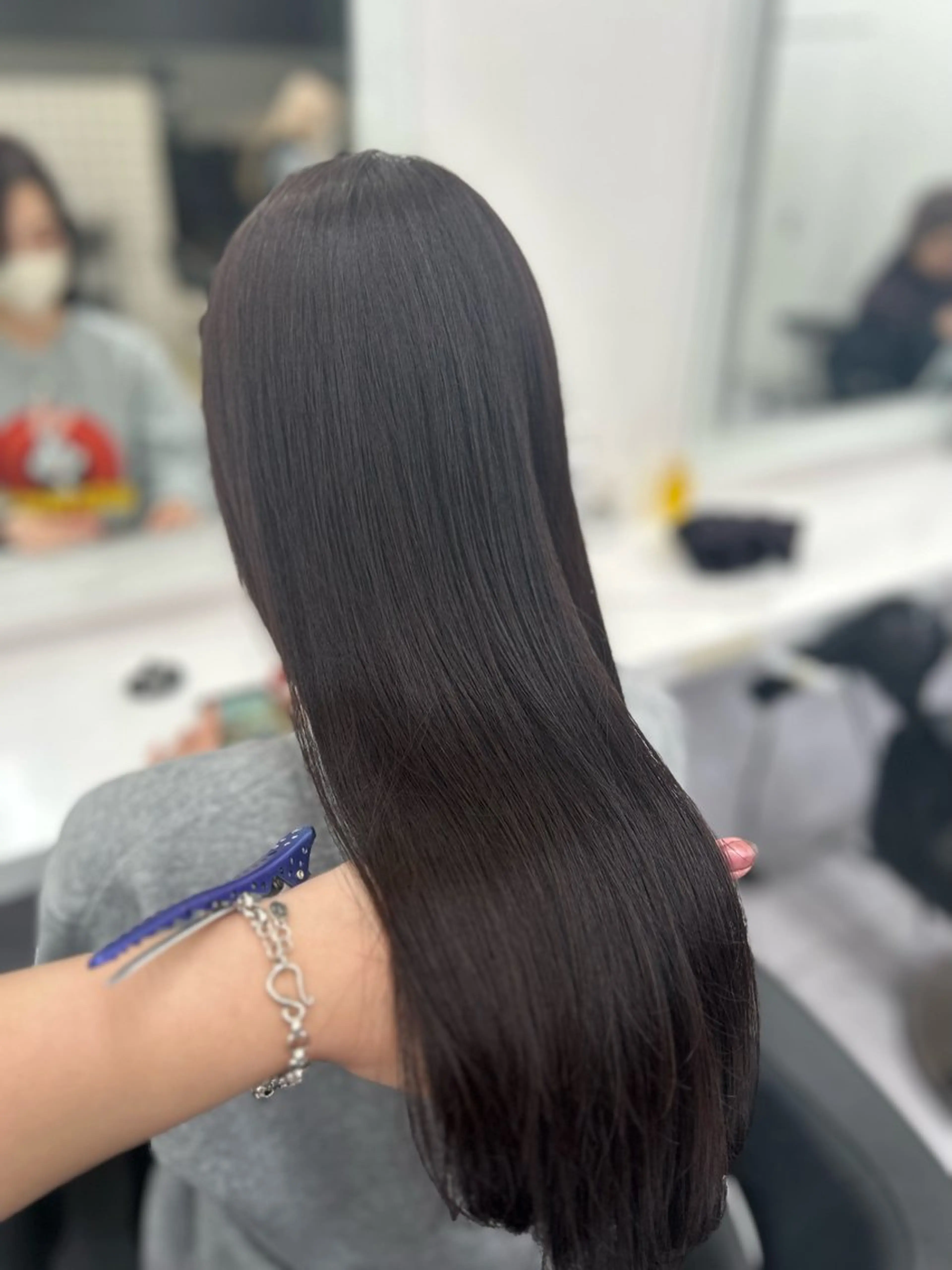 ロング カラー パーマ ヘアアレンジ メンズ キッズ ブリーチなしカラー/ ブラウン/レイヤーのヘアスタイル