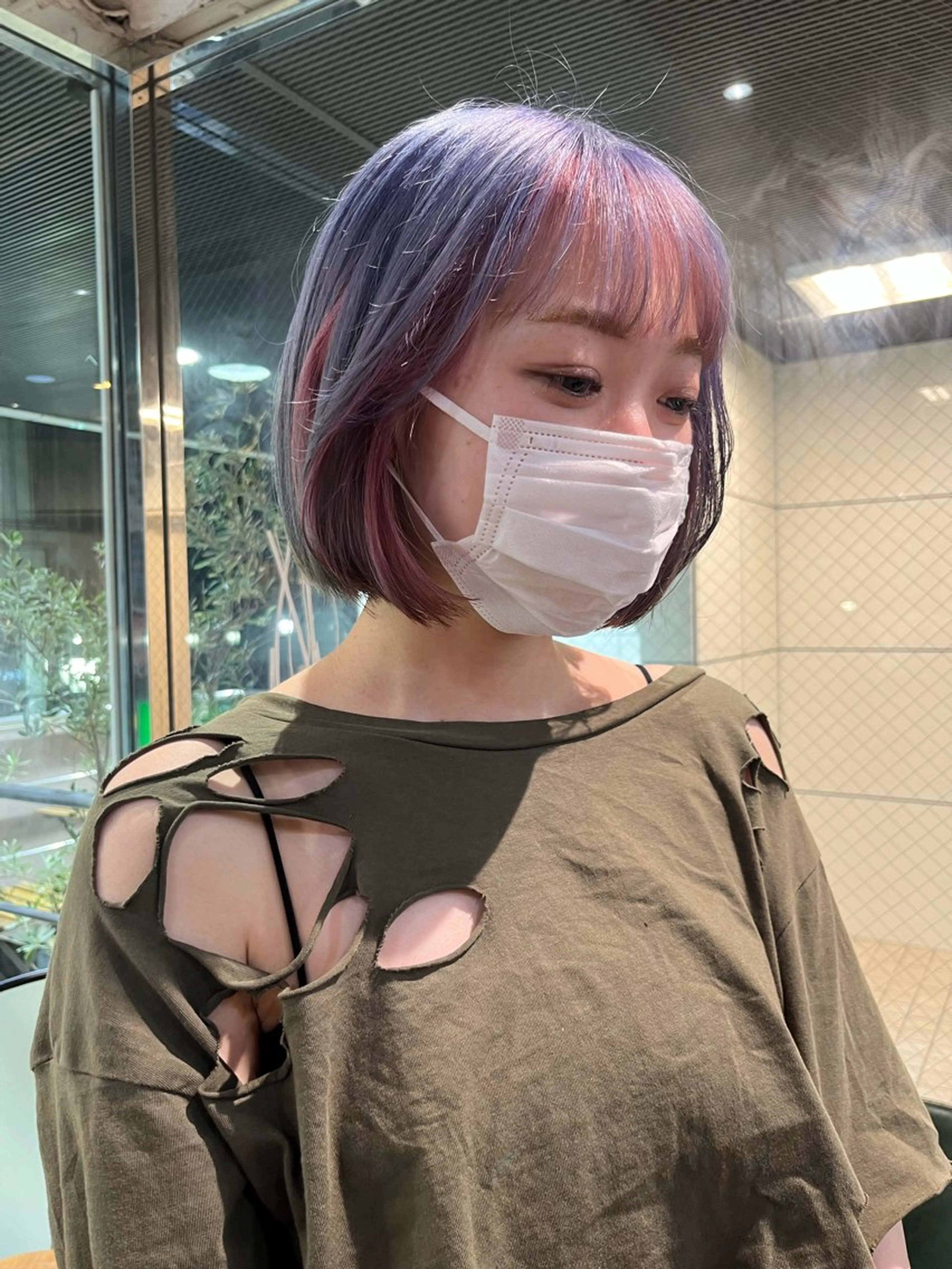 ショート カラー ブリーチ ケアブリーチ デザインカラー ダブルカラー イヤリングカラー ユウ✩.*˚/メンズ 特化/シャドウパーマのヘアスタイル