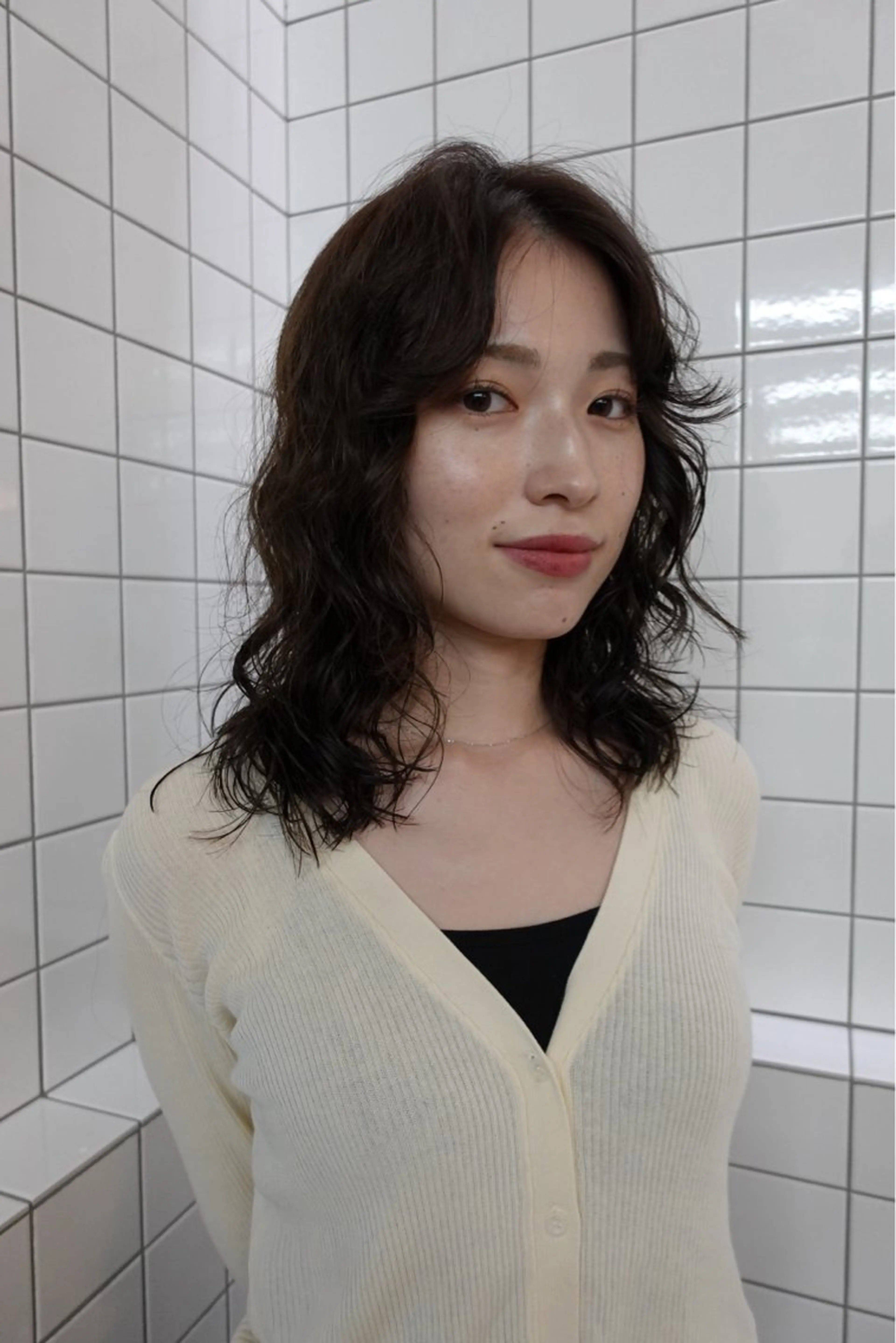 ミディアム カラー パーマ ボブパーマ/パーマ ウルフパーマのヘアスタイル