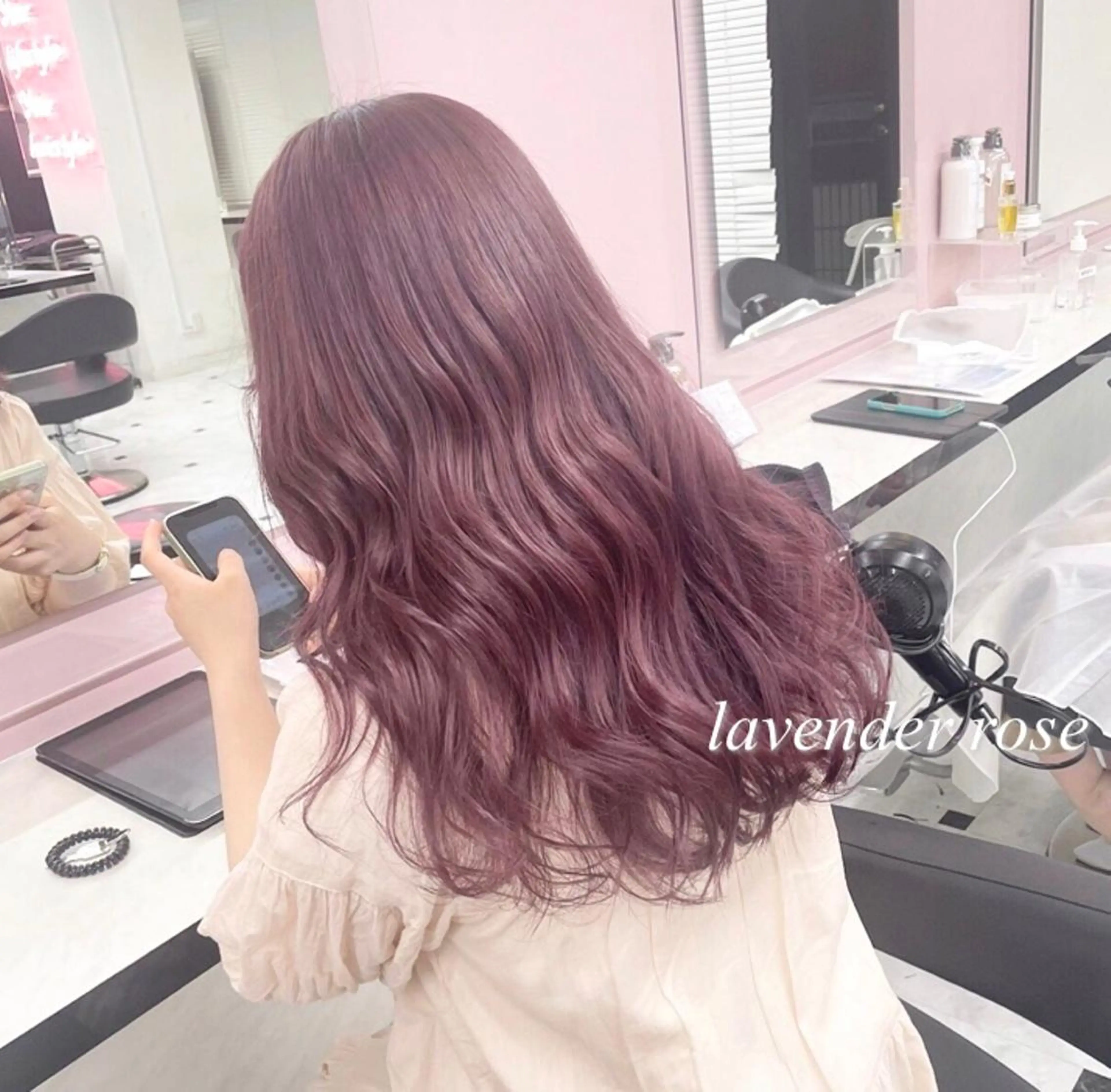 ロング カラー ラベンダーカラー ローズカラー 💖ダブルカラー💖 chihiro🌸のヘアスタイル