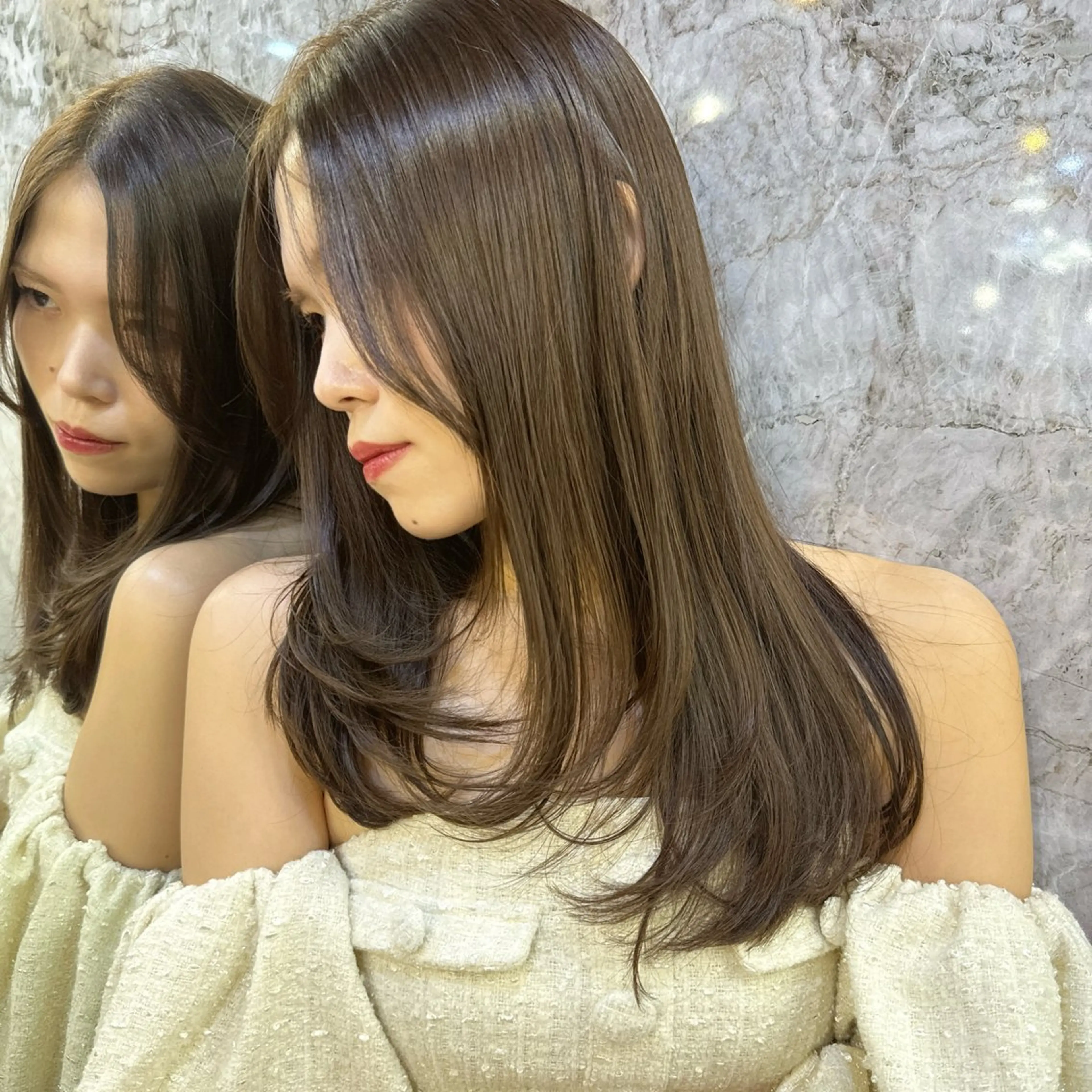 セミロング カット ヘアカラー 艶髪🇰🇷髪質改善 🎀ikuno🎀のヘアスタイル