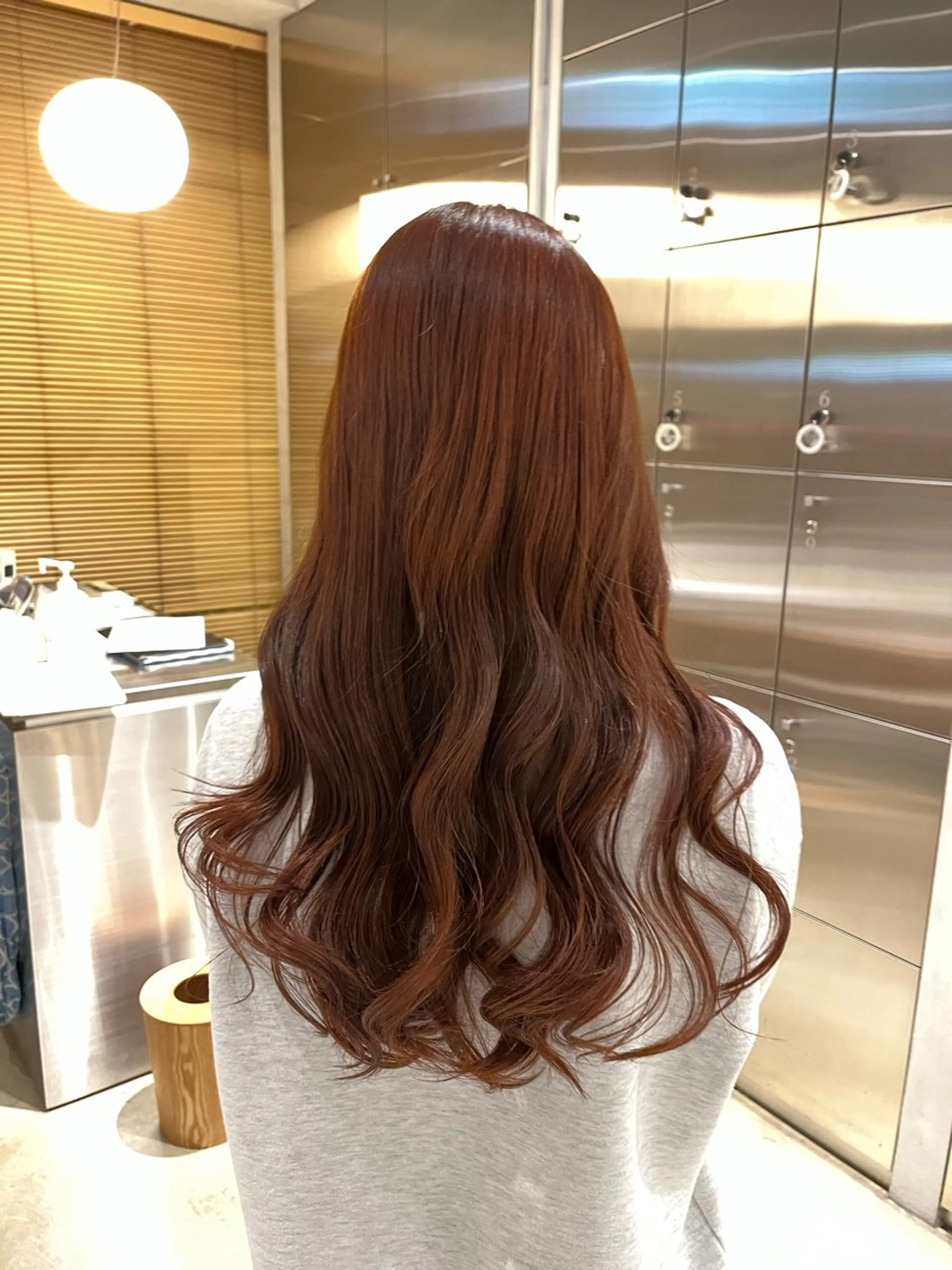 ロング カラー ブラウンカラー オレンジ オレンジブラウン 樋口 花穂のヘアスタイル