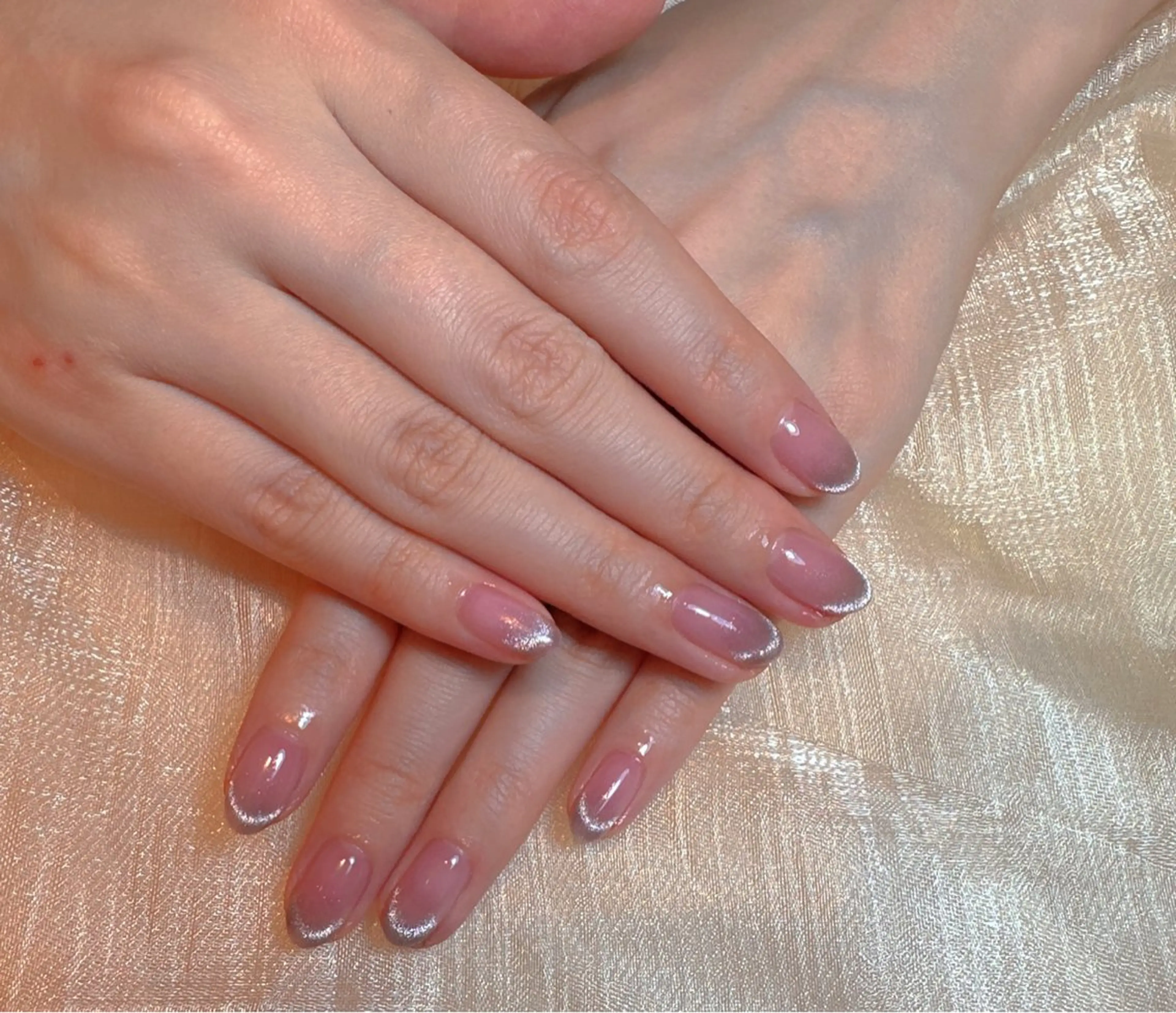 ネイル フレンチネイル 韓国ネイル マグネットネイル マグネットフレンチ 春ネイル 恵比寿 The Nailのネイルデザイン