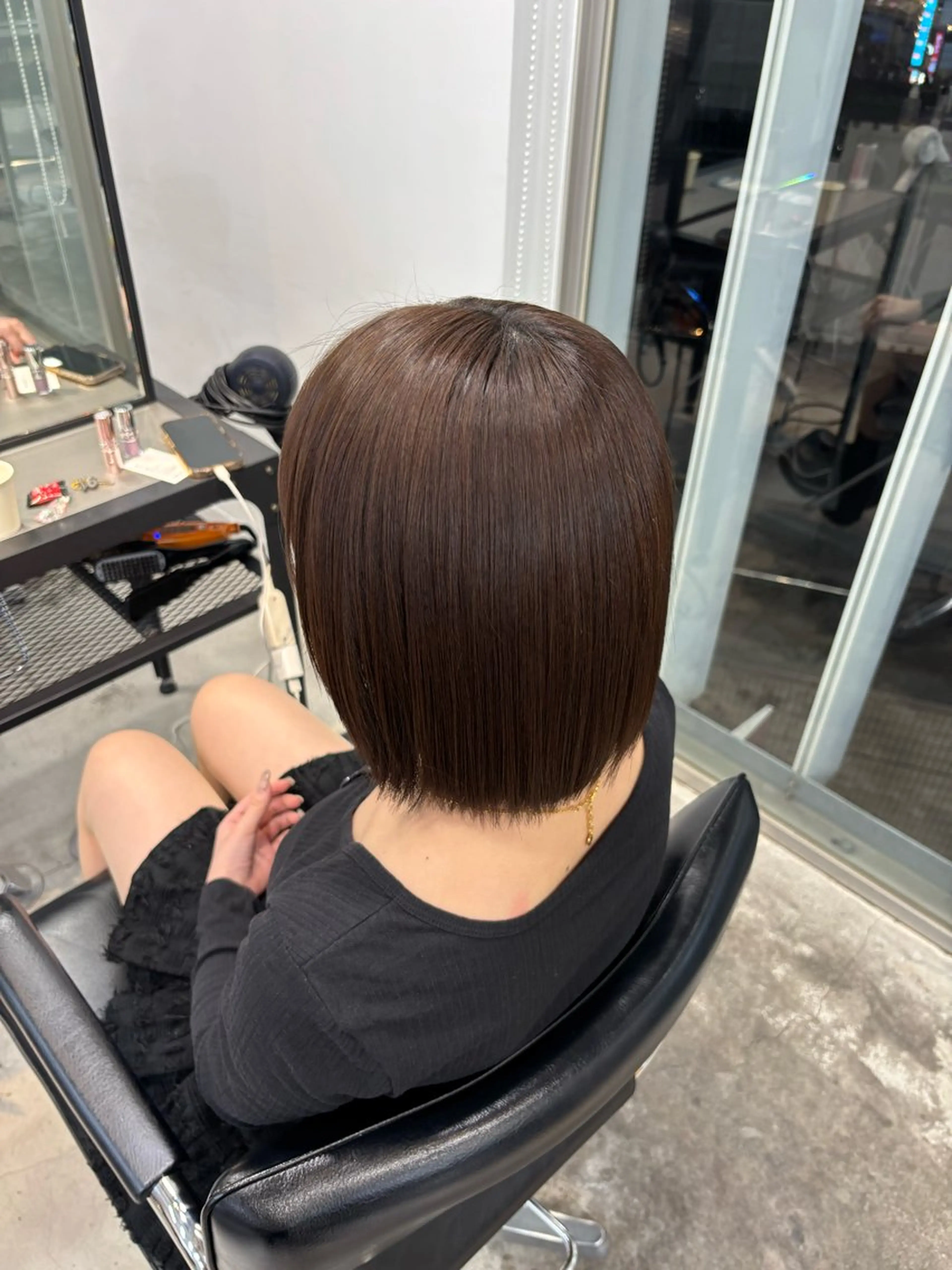 ミディアム カラー 縮毛矯正 トリートメント ダメージレス艶髪 🦋MISAKI🦋のヘアスタイル