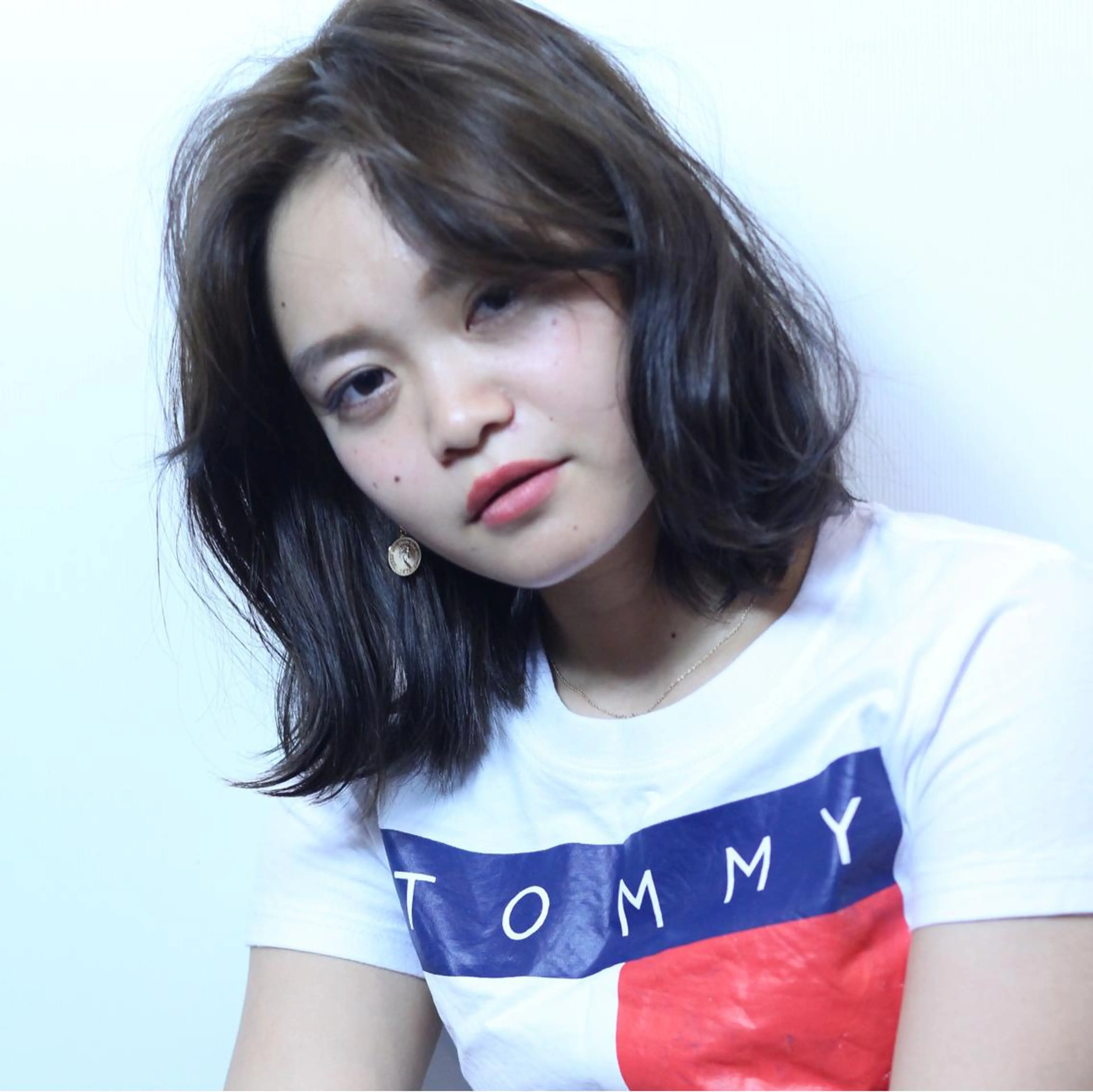 ミディアム カラー パーマ 安達 俊亮のヘアスタイル