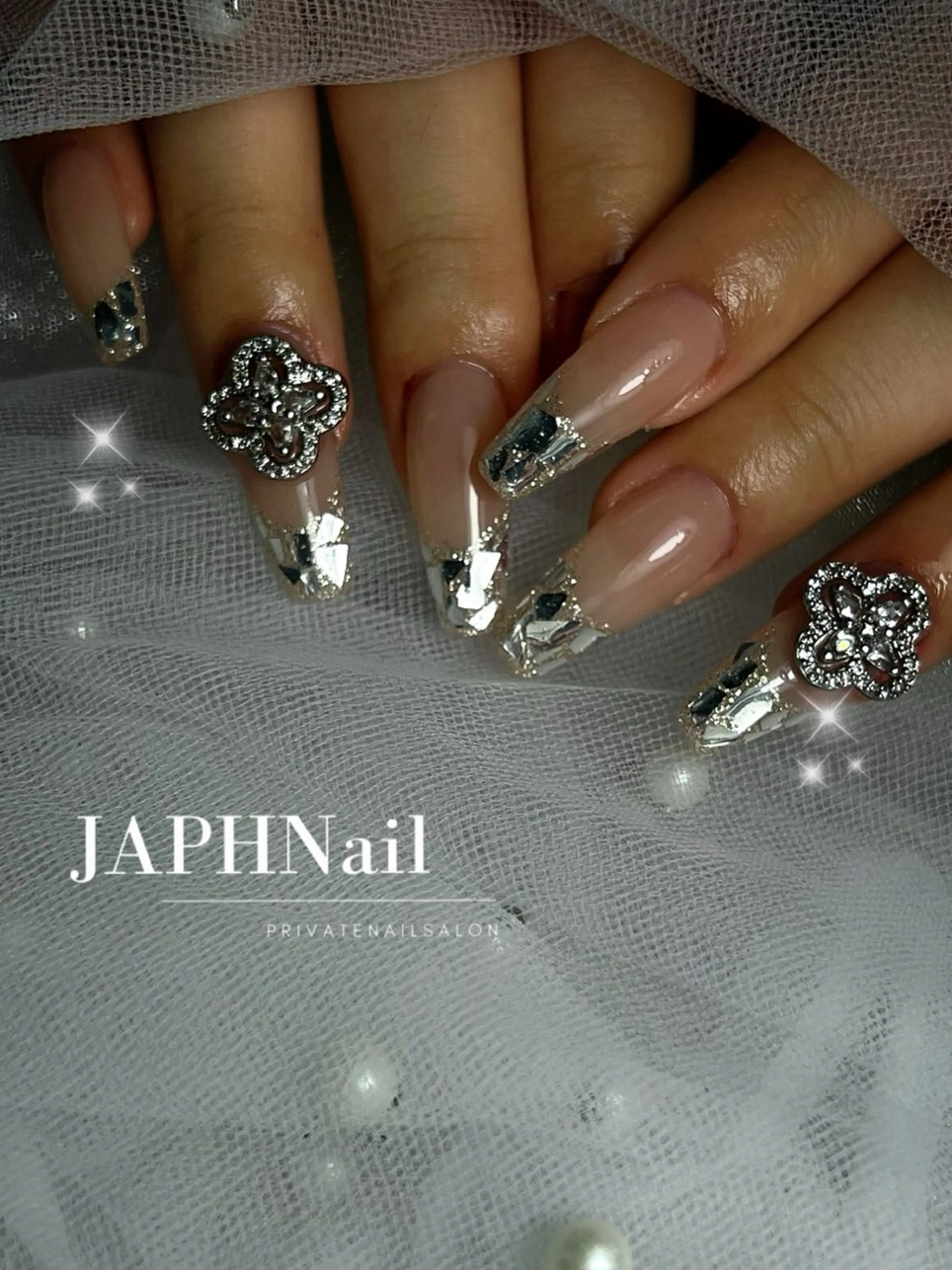 ネイル フレンチネイル ガラスフレンチ NailSalon /JAPHのネイルデザイン