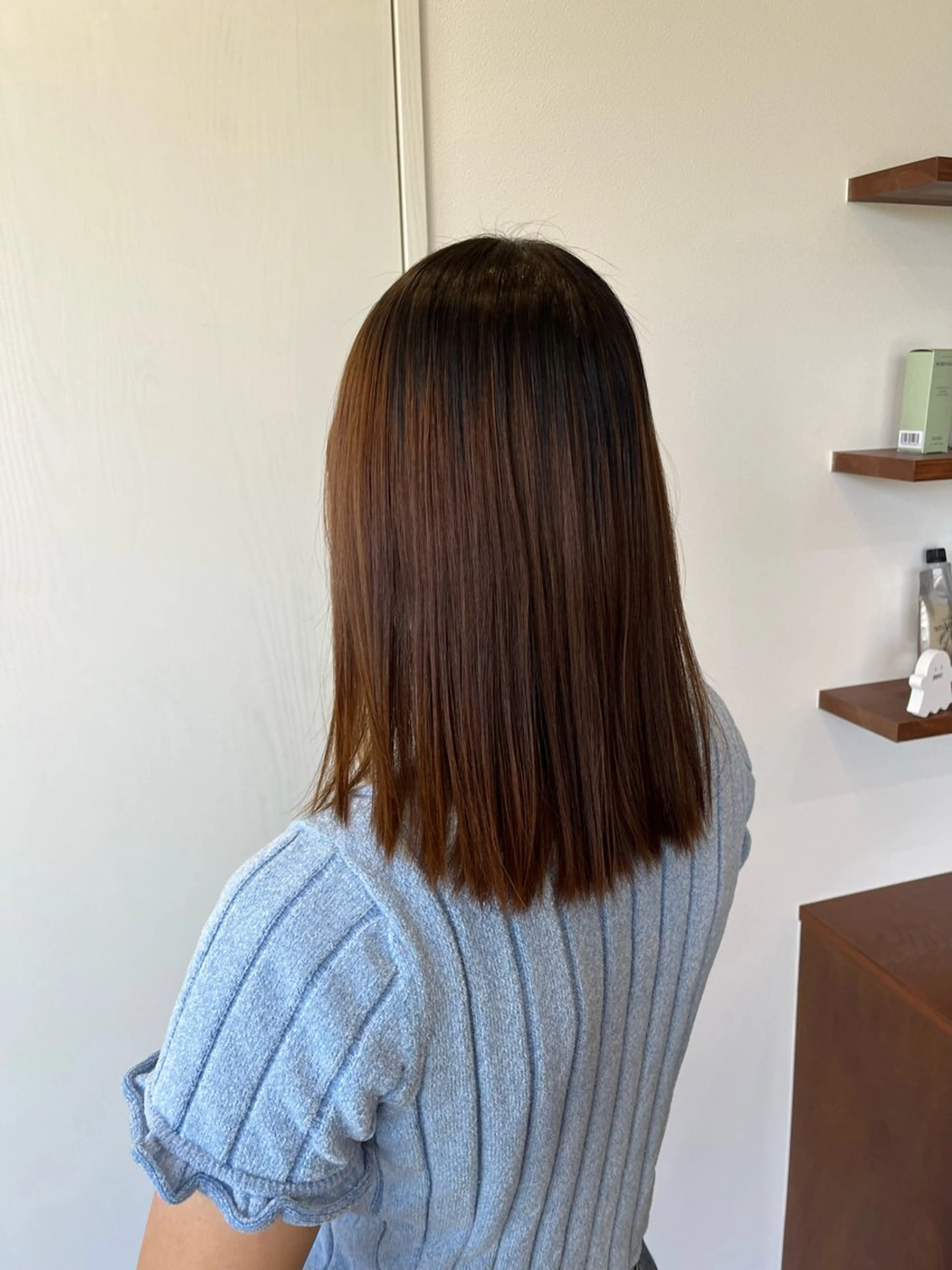 ミディアム 縮毛矯正 りな/ツヤカラー/ 豊橋美容院のヘアスタイル