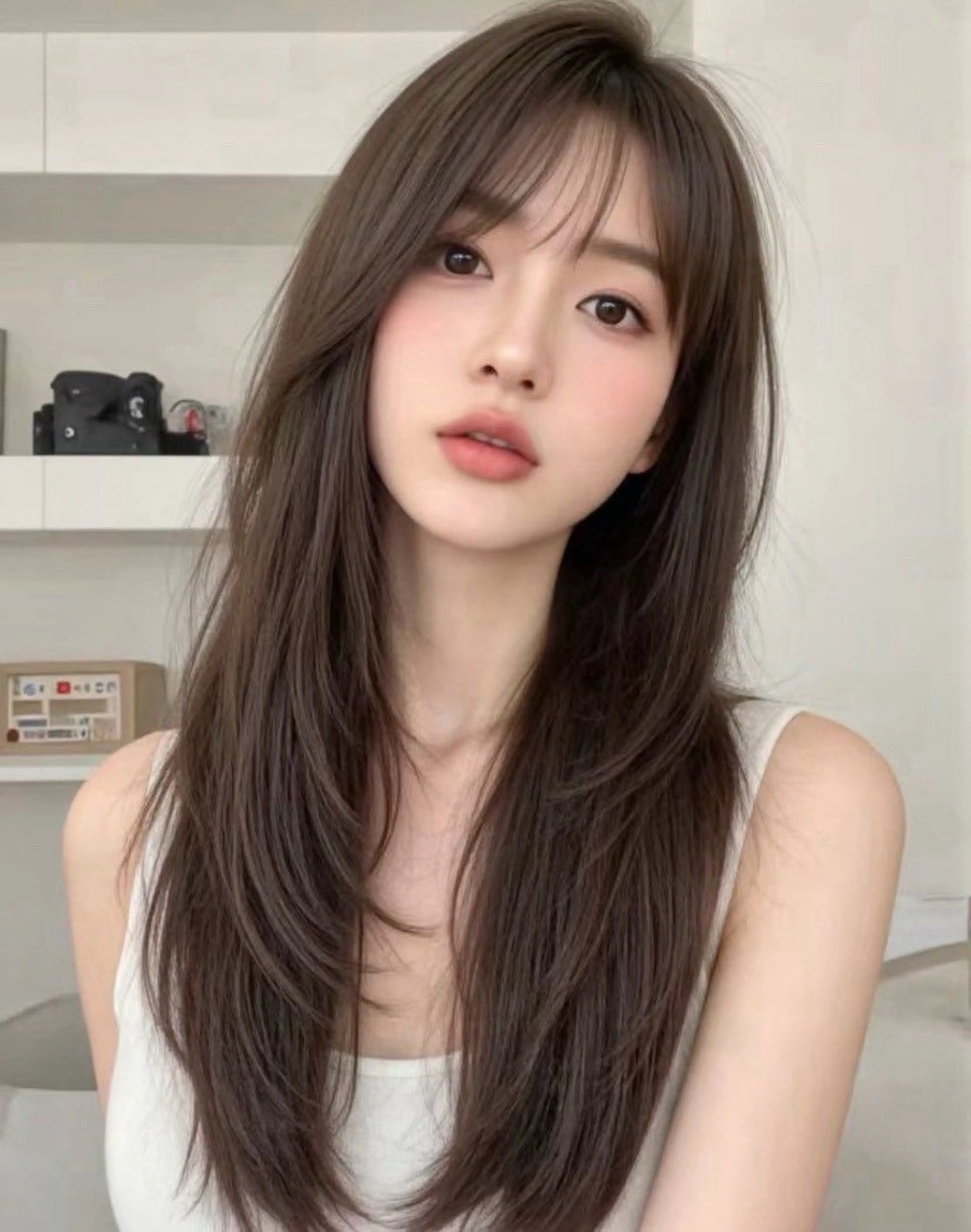 小顔補正カット＋潤艶カラー＋7ステップトリートメント＋ナノバブルマーブ付きの写真