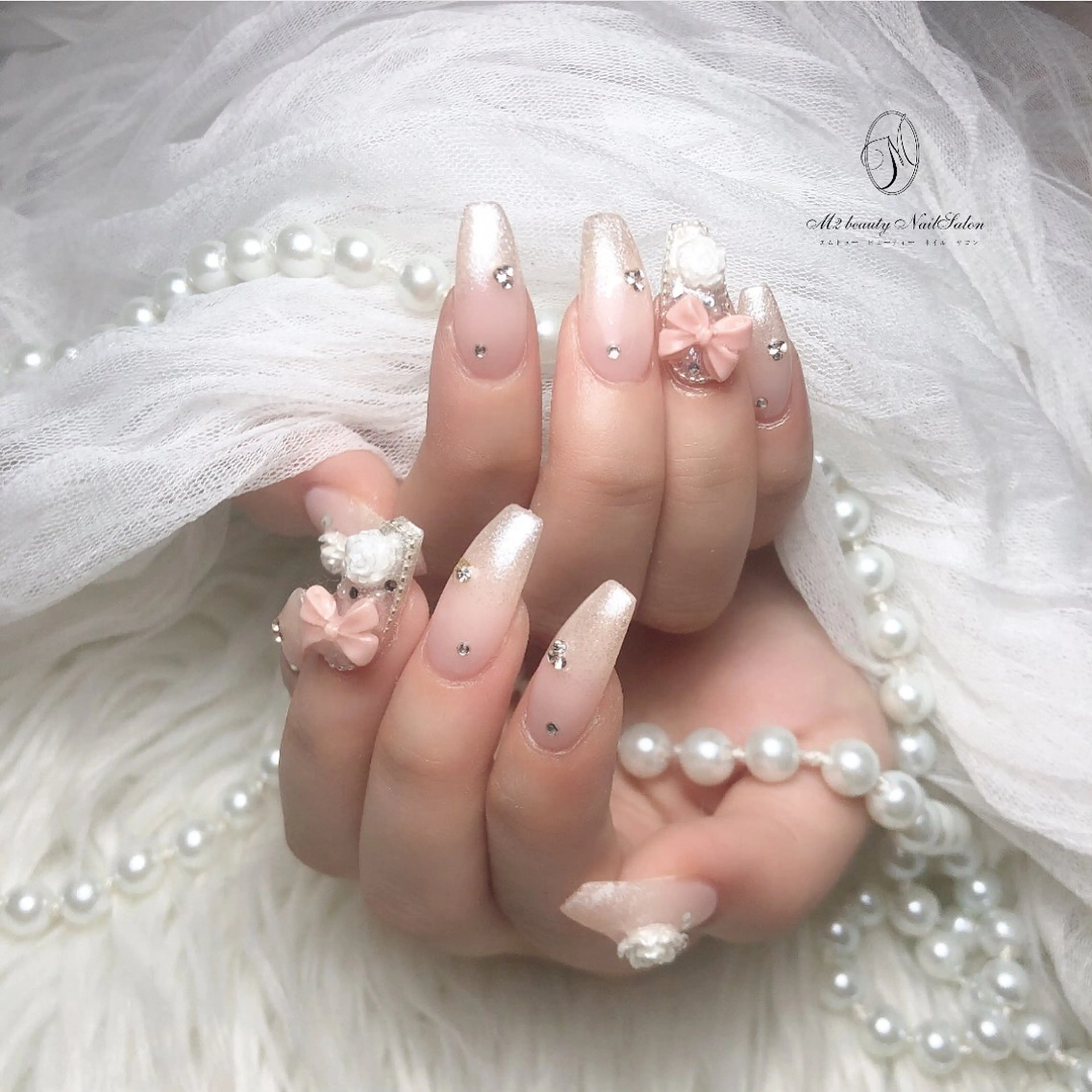 ネイル アートネイル 長さ出し ジェルネイル パラジェル スカルプネイル ハンドネイル M2 beauty Nankaのネイルデザイン