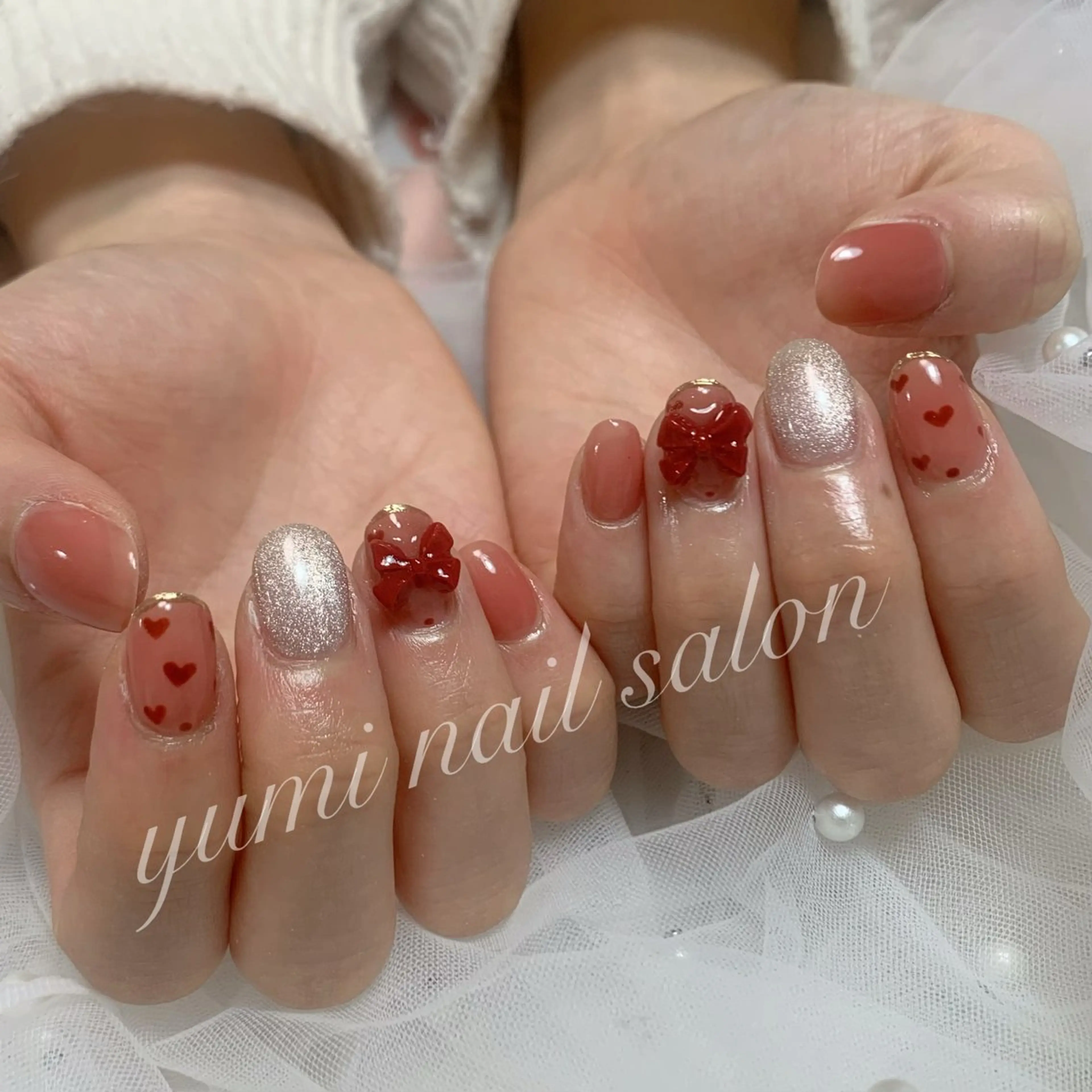 ネイル shineジェル& チップ長さだしのネイルデザイン