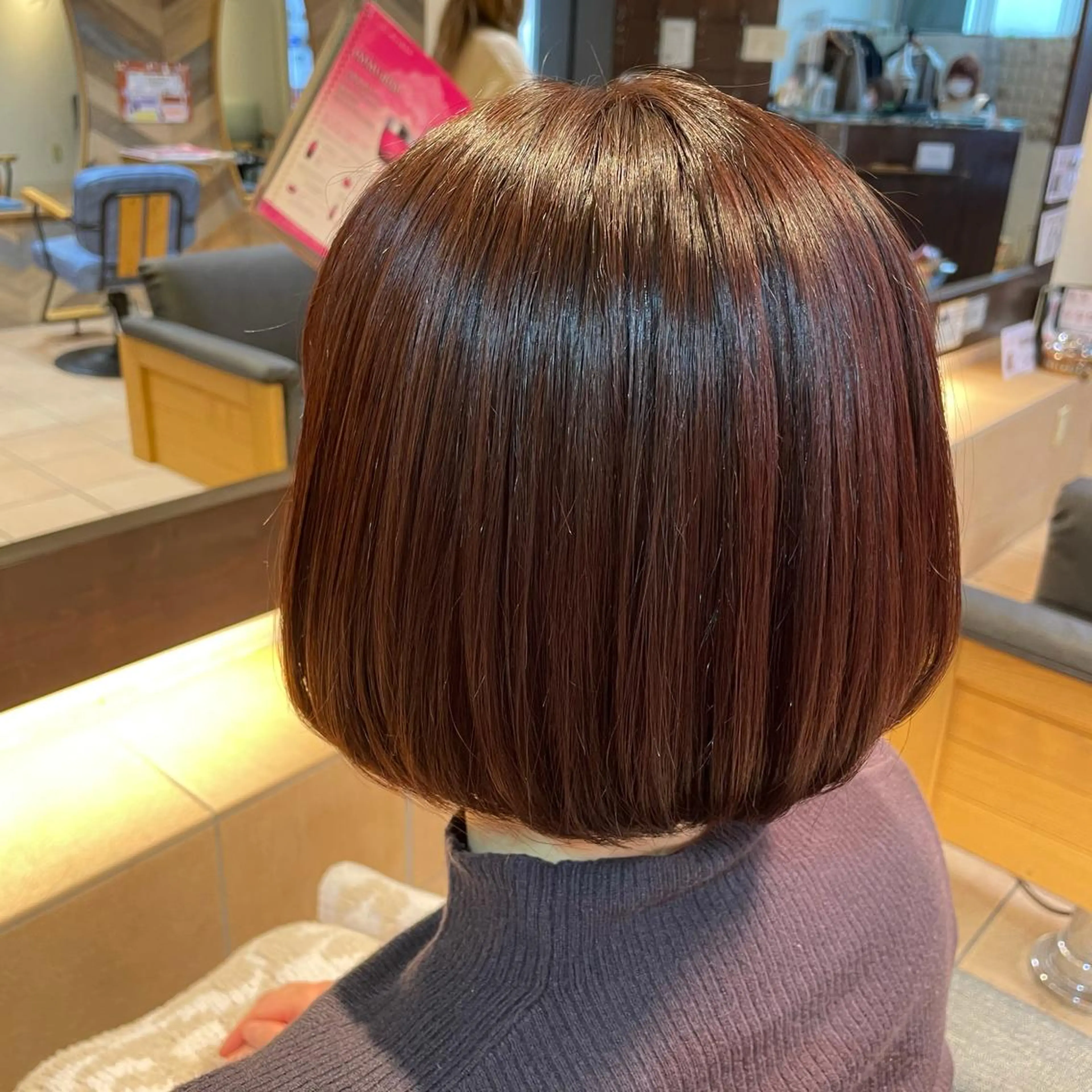 ショート カラー オレンジ レッドカラー ボブ AMANE🌼 ハヤシサオリのヘアスタイル