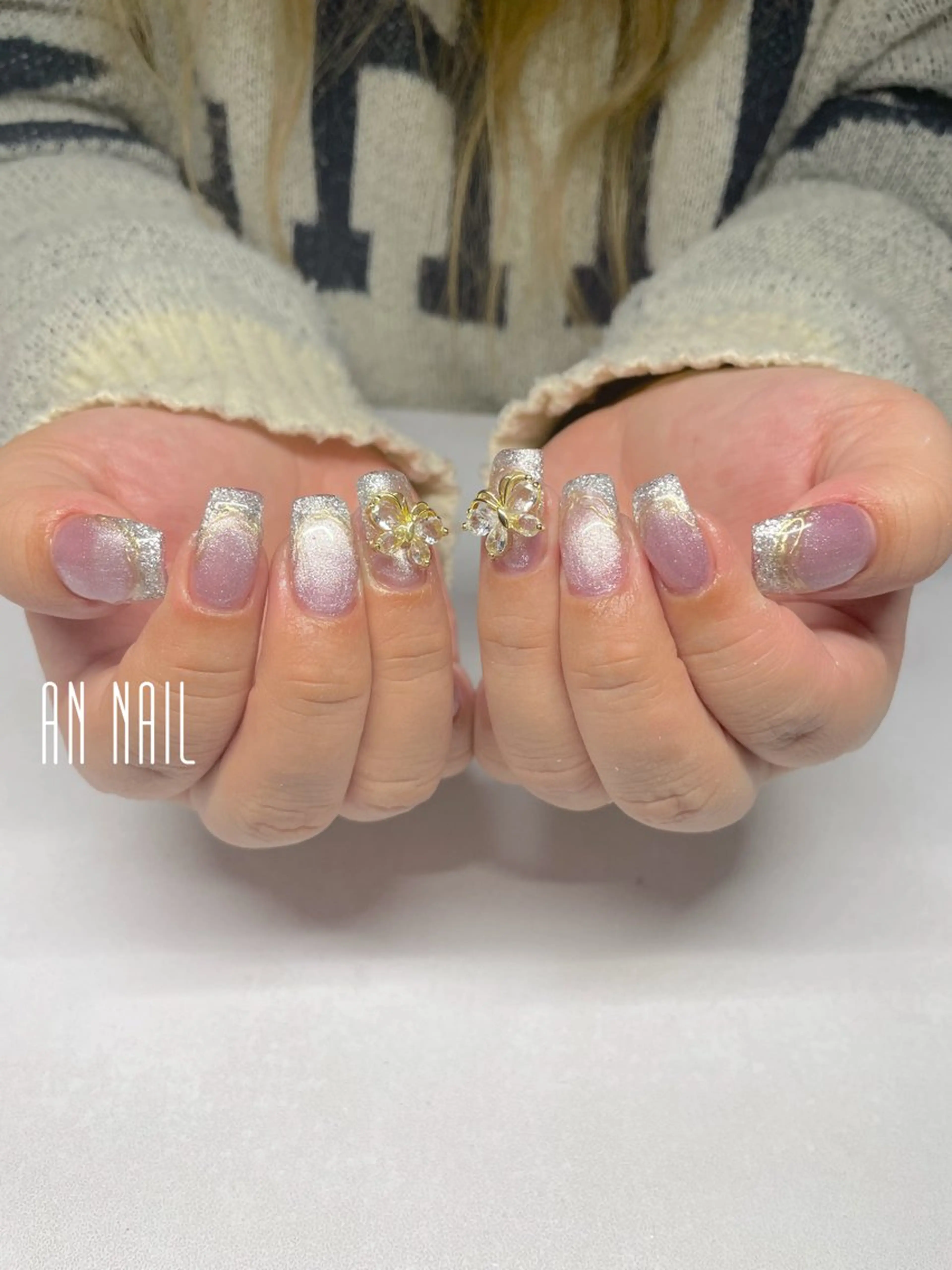 ネイル フレンチネイル マグネットネイル ハンドネイル AN Nailのネイルデザイン