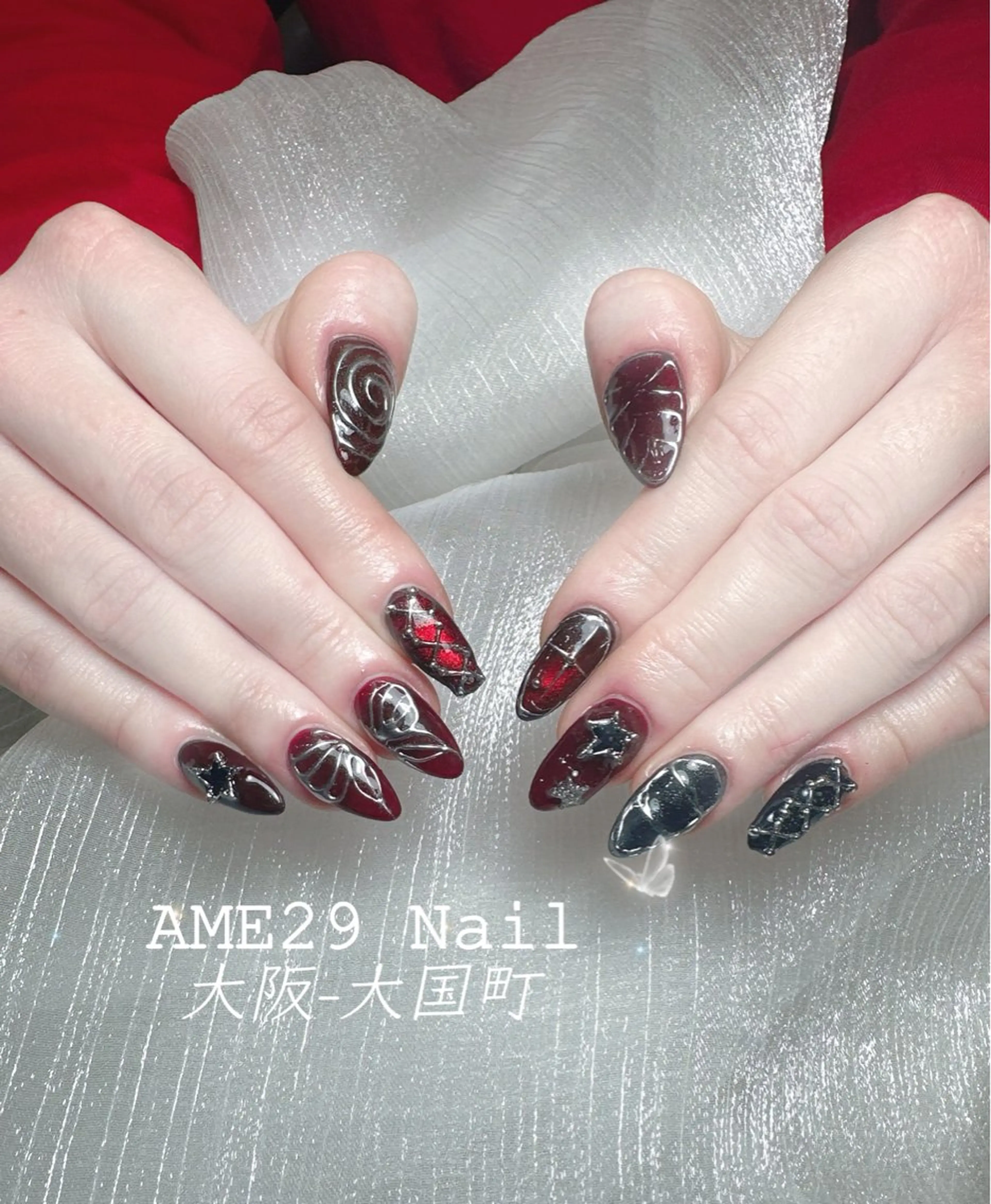 ネイル アートネイル ジェルネイル ガーリー ハート キラキラネイル AME29 Nail ネイルサロンのネイルデザイン