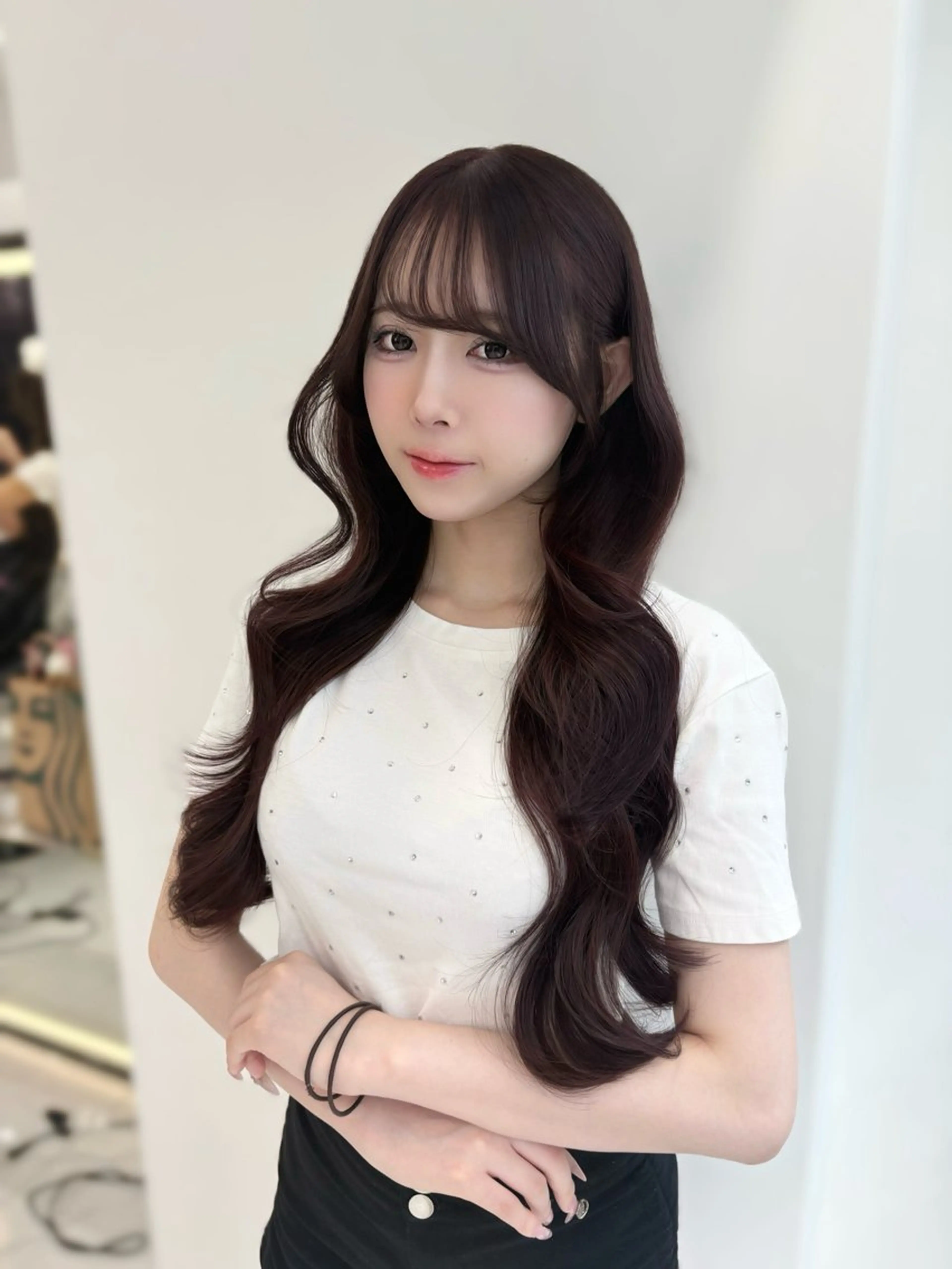 ロング カラー カット ヘアカラー トリートメント 新宿/韓国ヘア 中明度カラー/かやのヘアスタイル