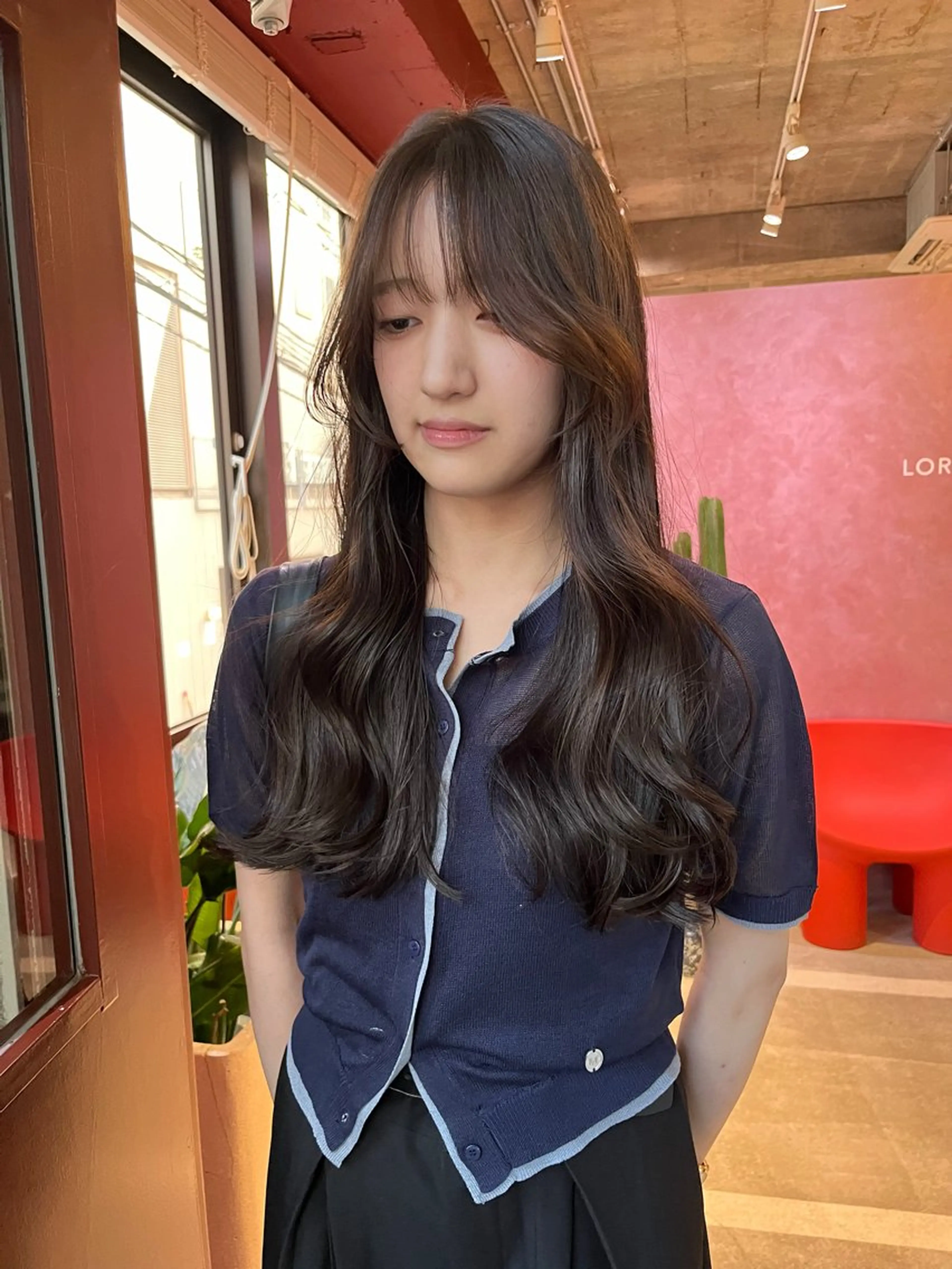 ロング カラー カット ヘアカラー レイヤーカット🍏 パーマ/ののかのヘアスタイル