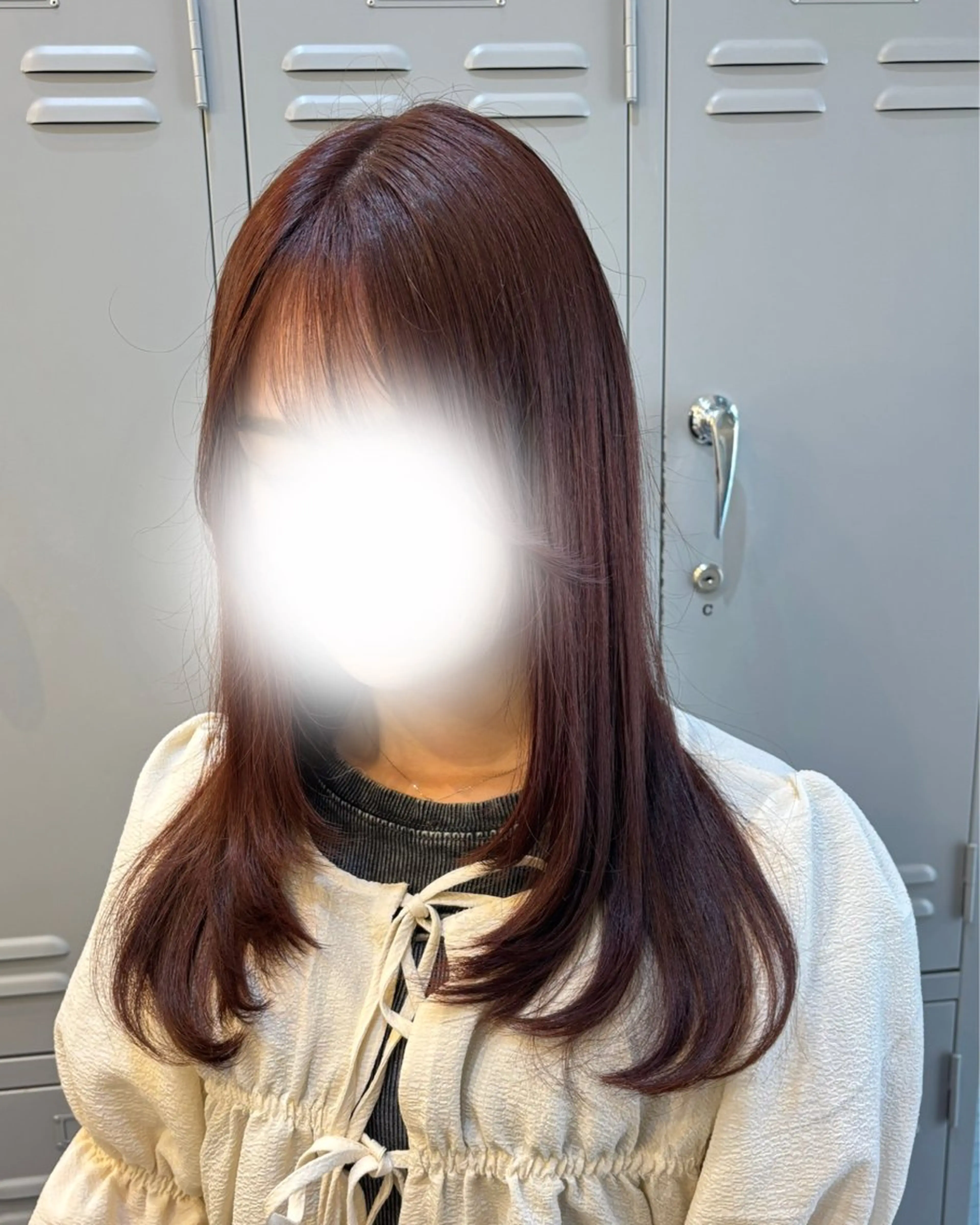 セミロング カット 透け感ブラウンカラー /レイヤー🧸ナシコのヘアスタイル