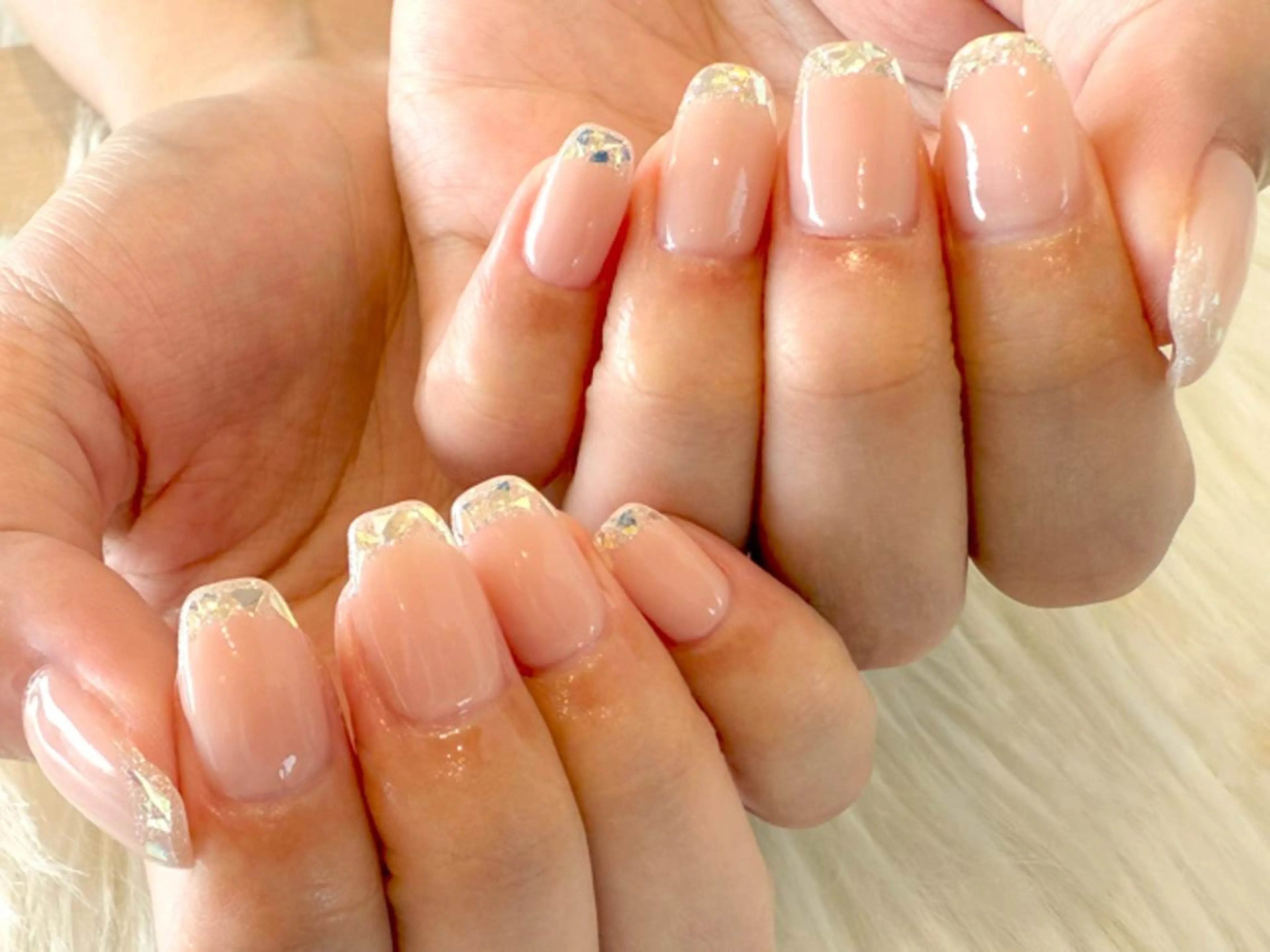 ネイル フレンチネイル ガラスフレンチ ハンドネイル Kanai Harukaのネイルデザイン