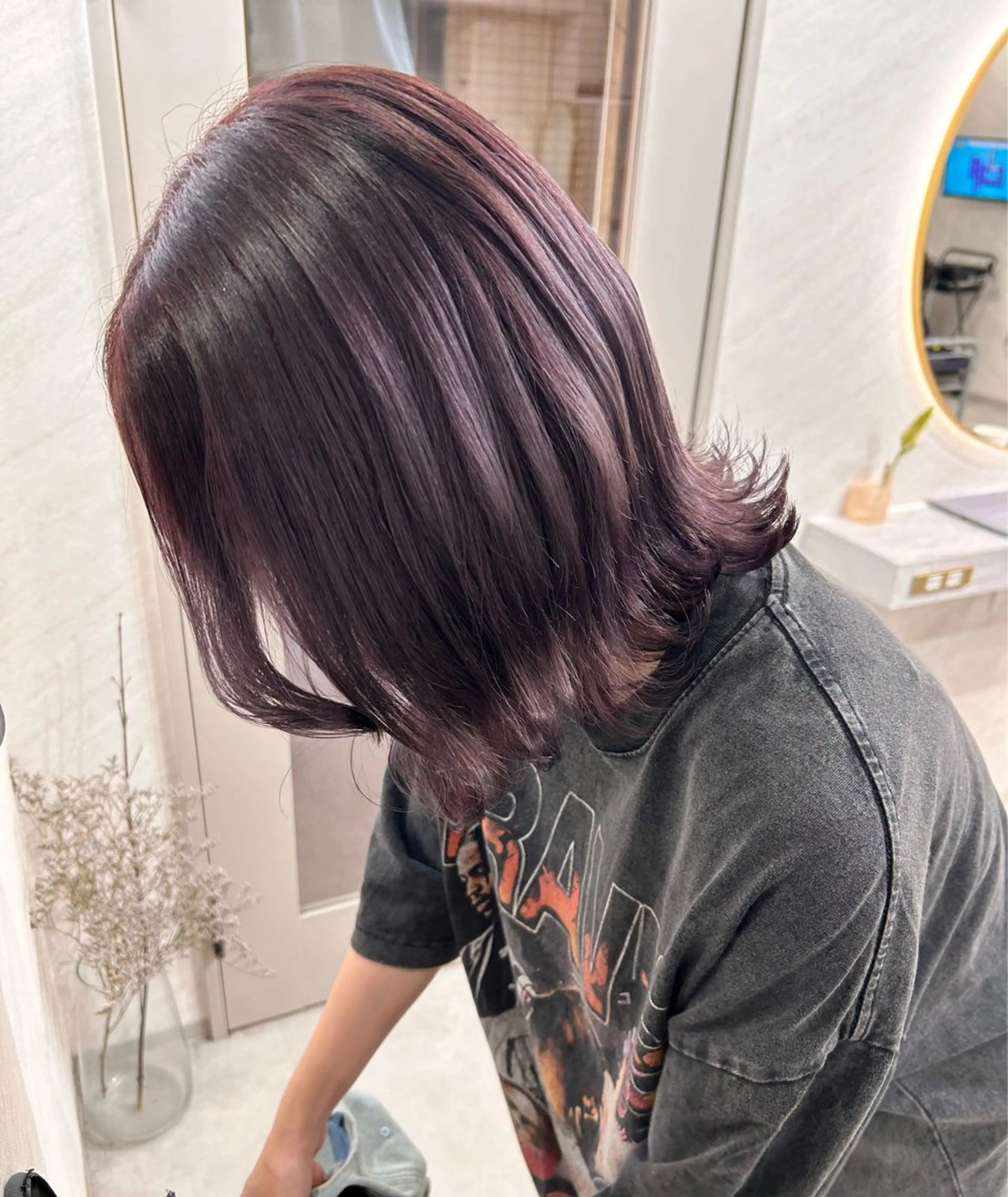 ミディアム ヘアカラー トリートメント 髪質改善will hairdesignのヘアスタイル
