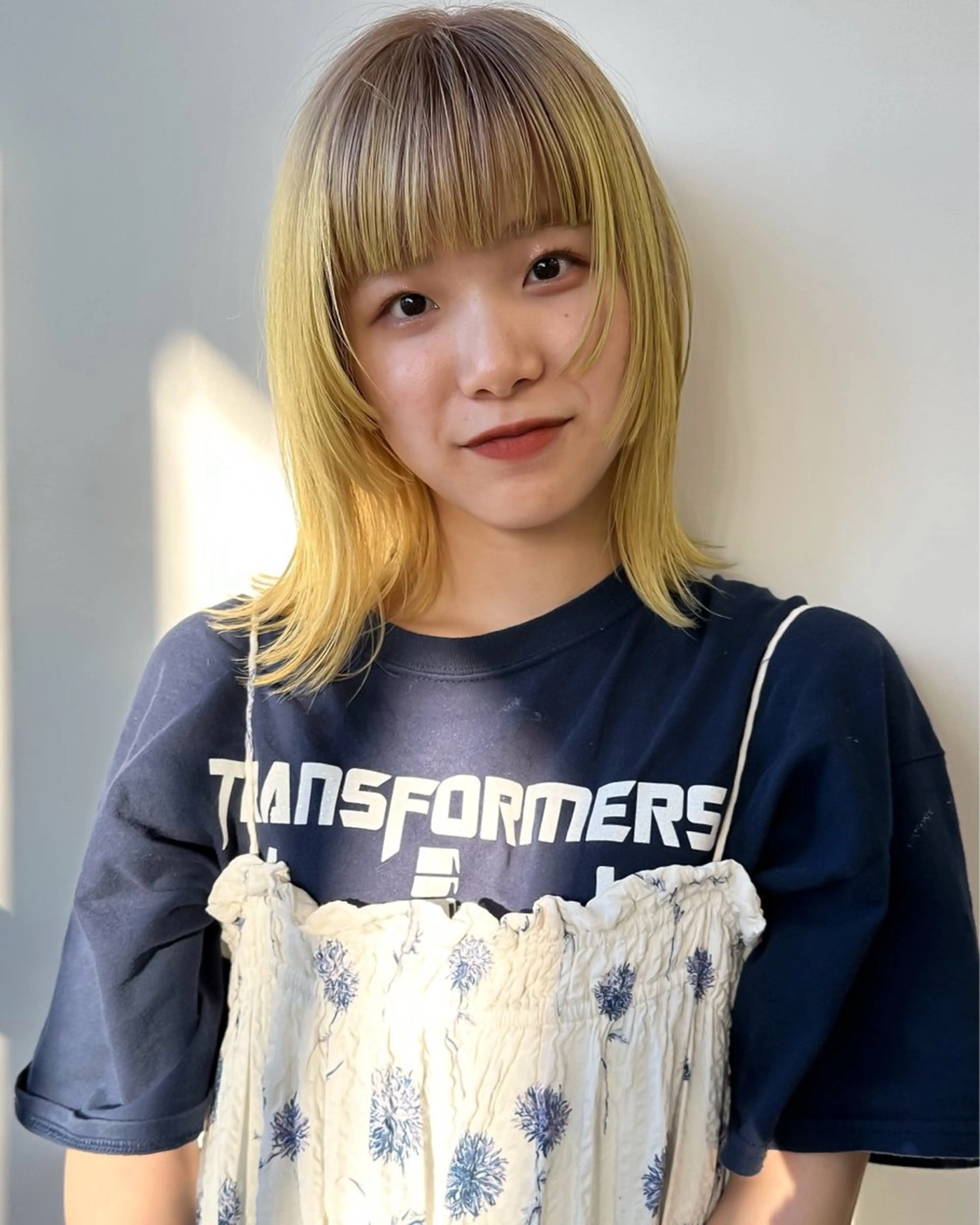 ミディアム カラー ベージュカラー イエローカラー 似合わせカット ケアパーマ喜来雅由のヘアスタイル