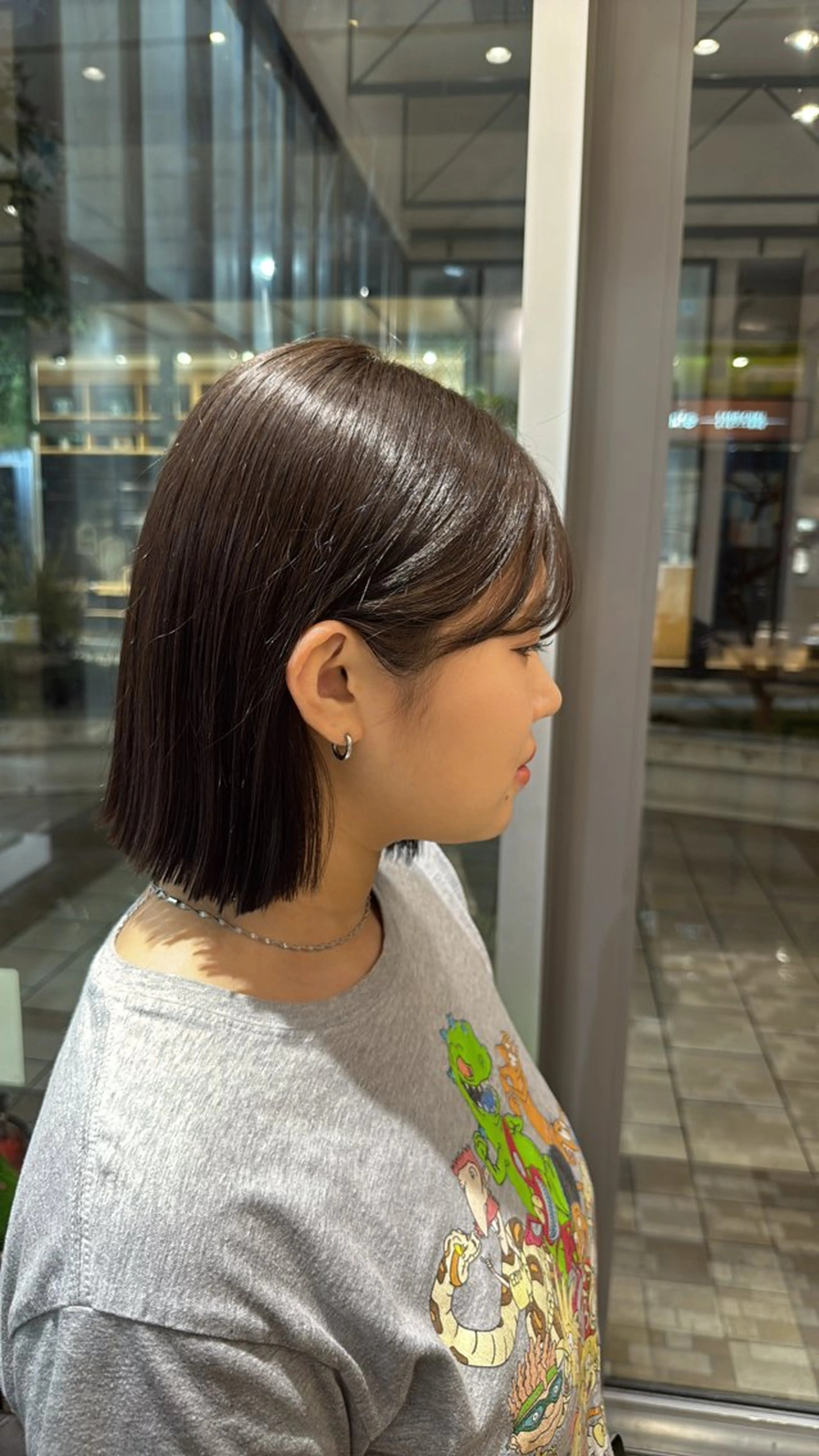 ショート 切りっぱなしボブ ボブ カット パーマ レイヤーカット /momocaのヘアスタイル