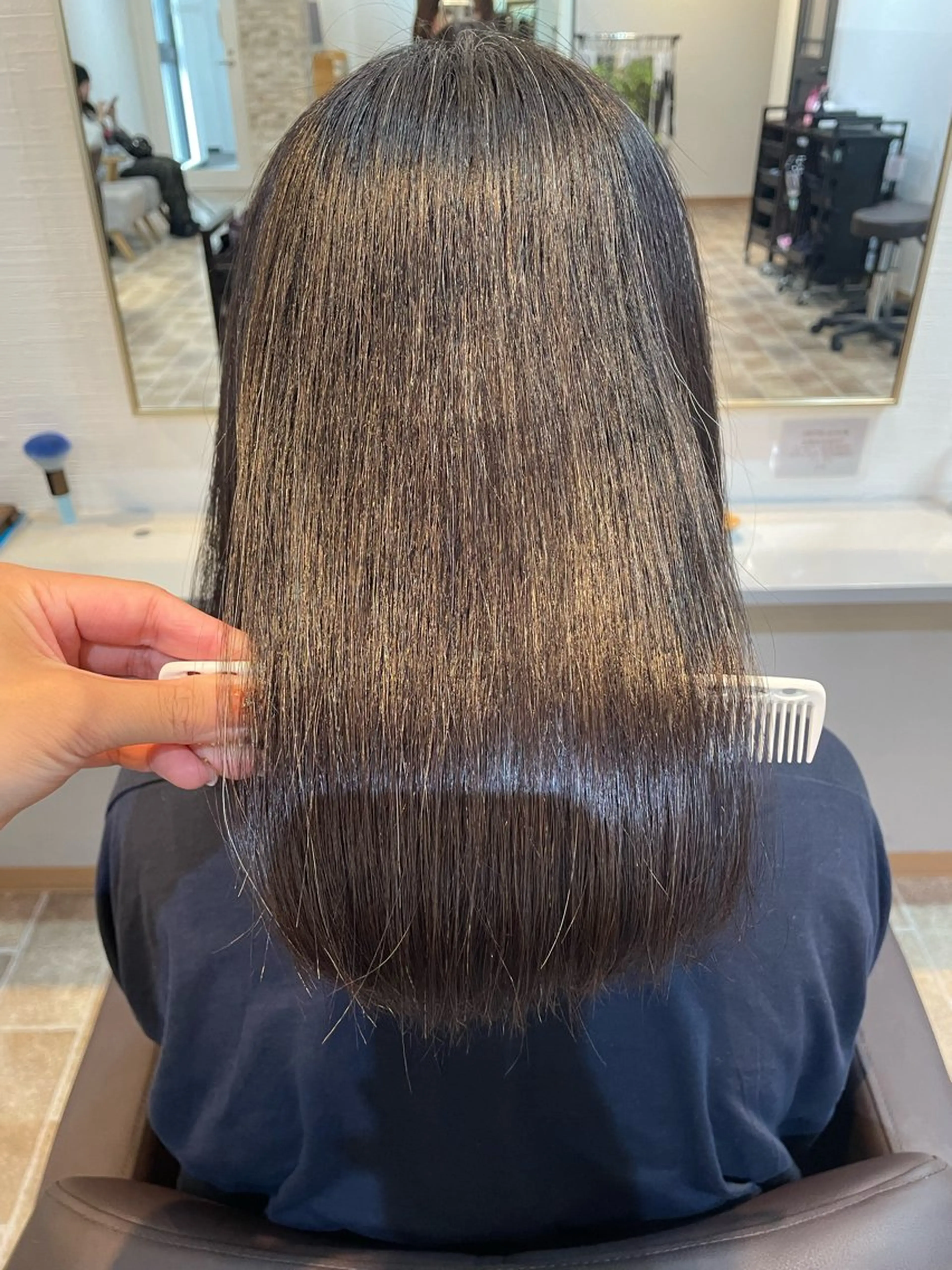 セミロング パーマ ストレートパーマ カット 縮毛矯正 トリートメント YUI/ ブリーチカラー🌷のヘアスタイル