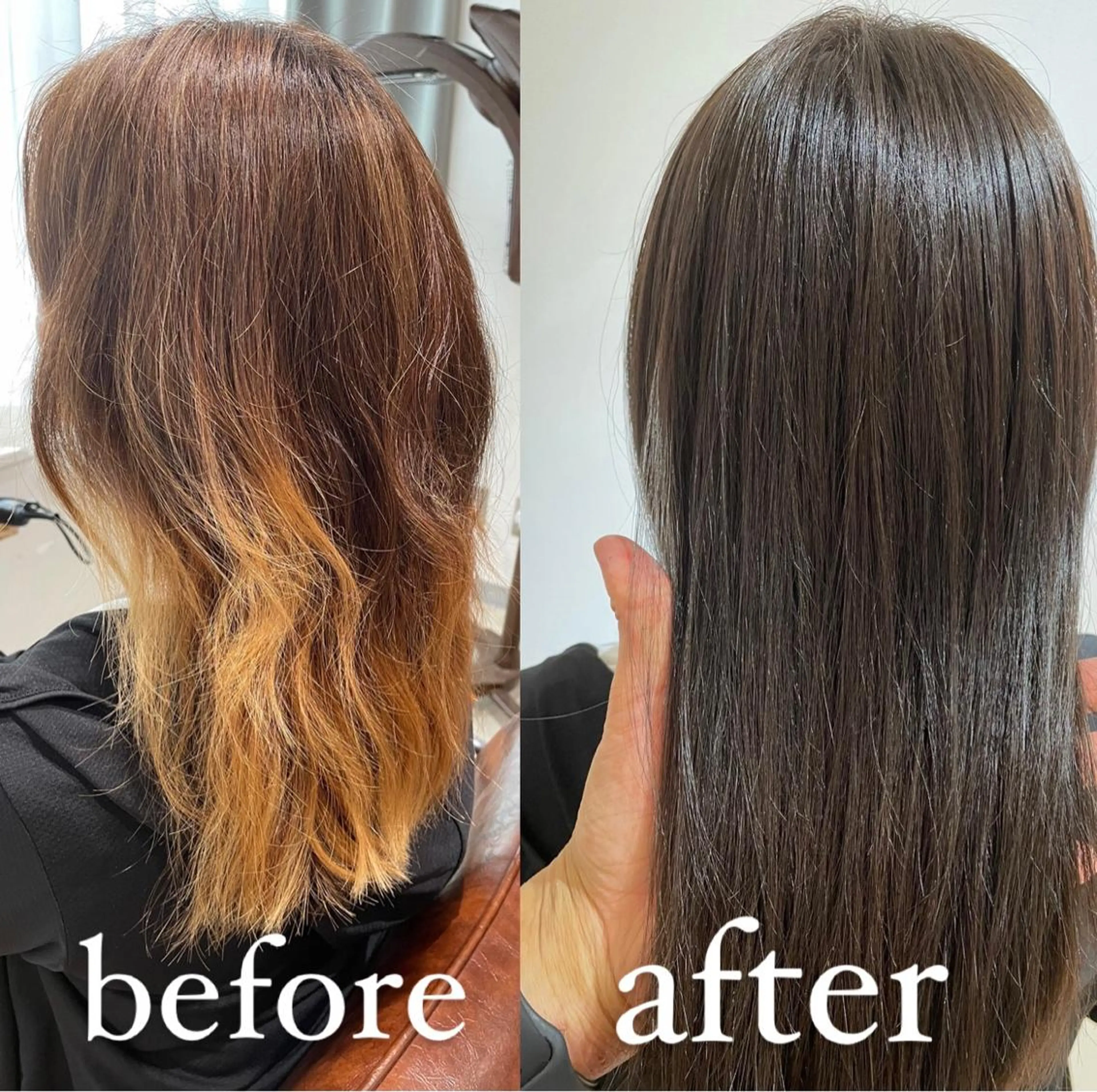 セミロング カラー グレージュ カット ヘアカラー トリートメント 過去一の柔髪ヘア 🌿einshairのヘアスタイル