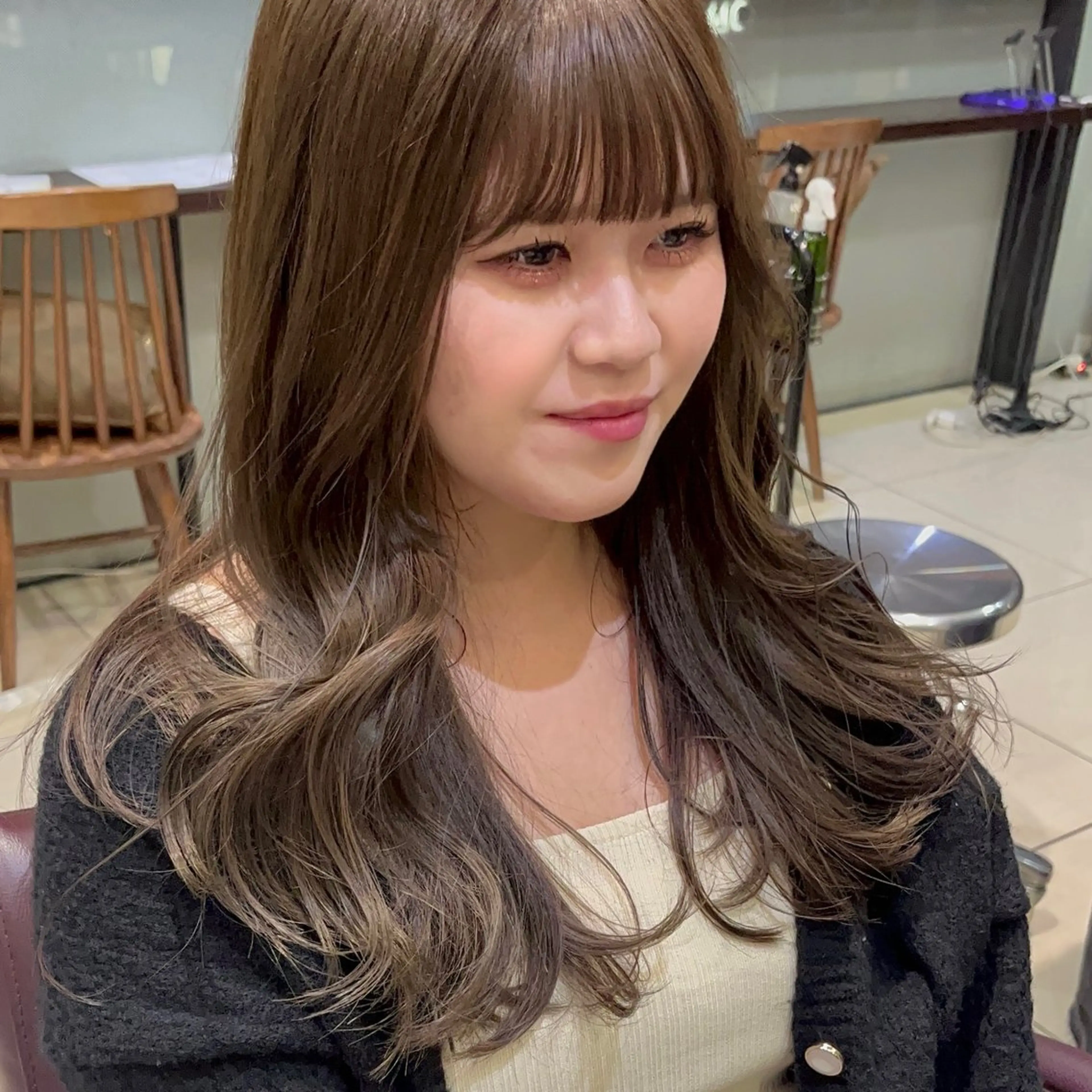 ミディアム タンバルモリパーマ 礒井メンキのヘアスタイル