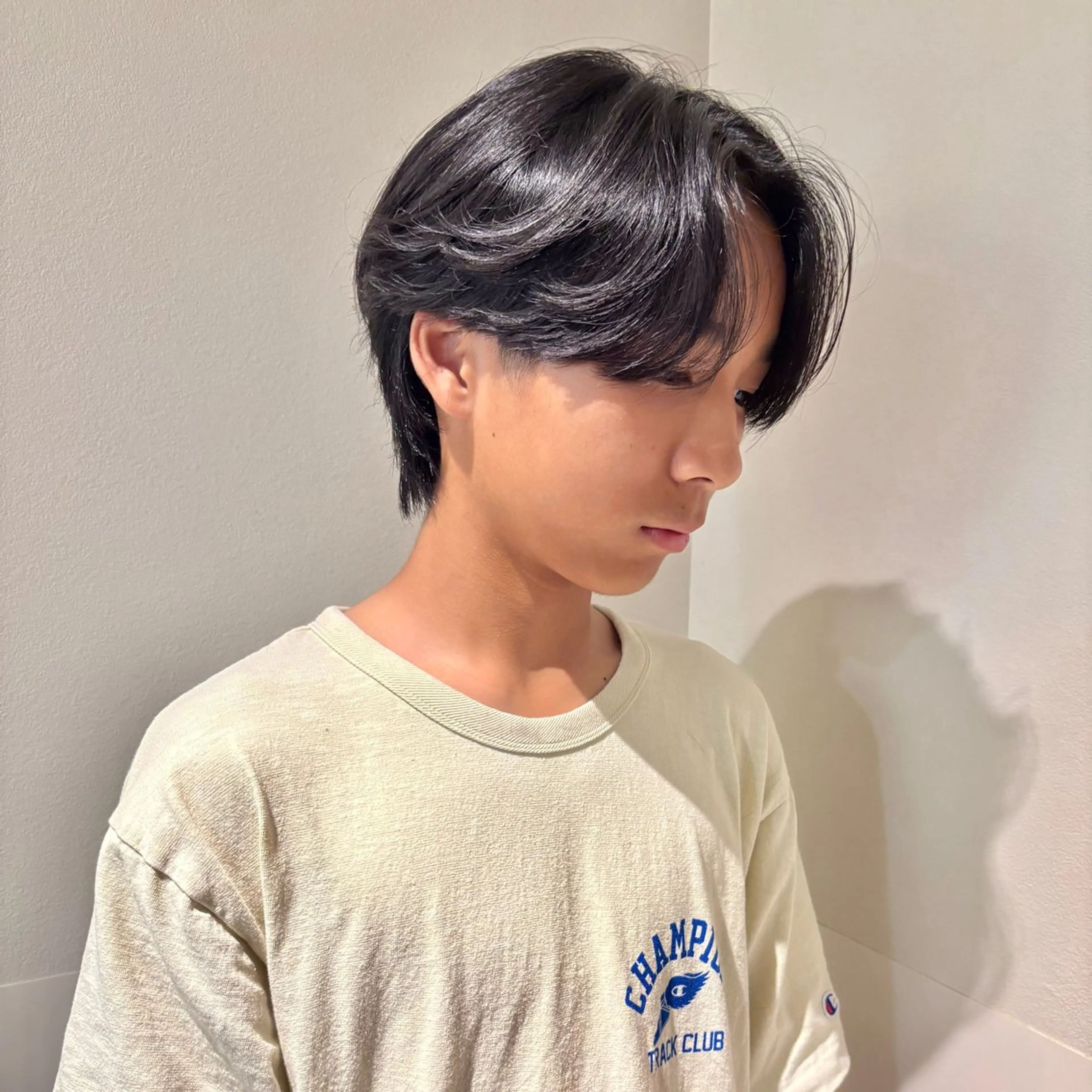 ショート メンズ センターパート メンズ韓国風 メンズパーマ 韓国風ヘア カット 縮毛矯正 直毛救済パーマ/神奈 川/生田/木村のヘアスタイル