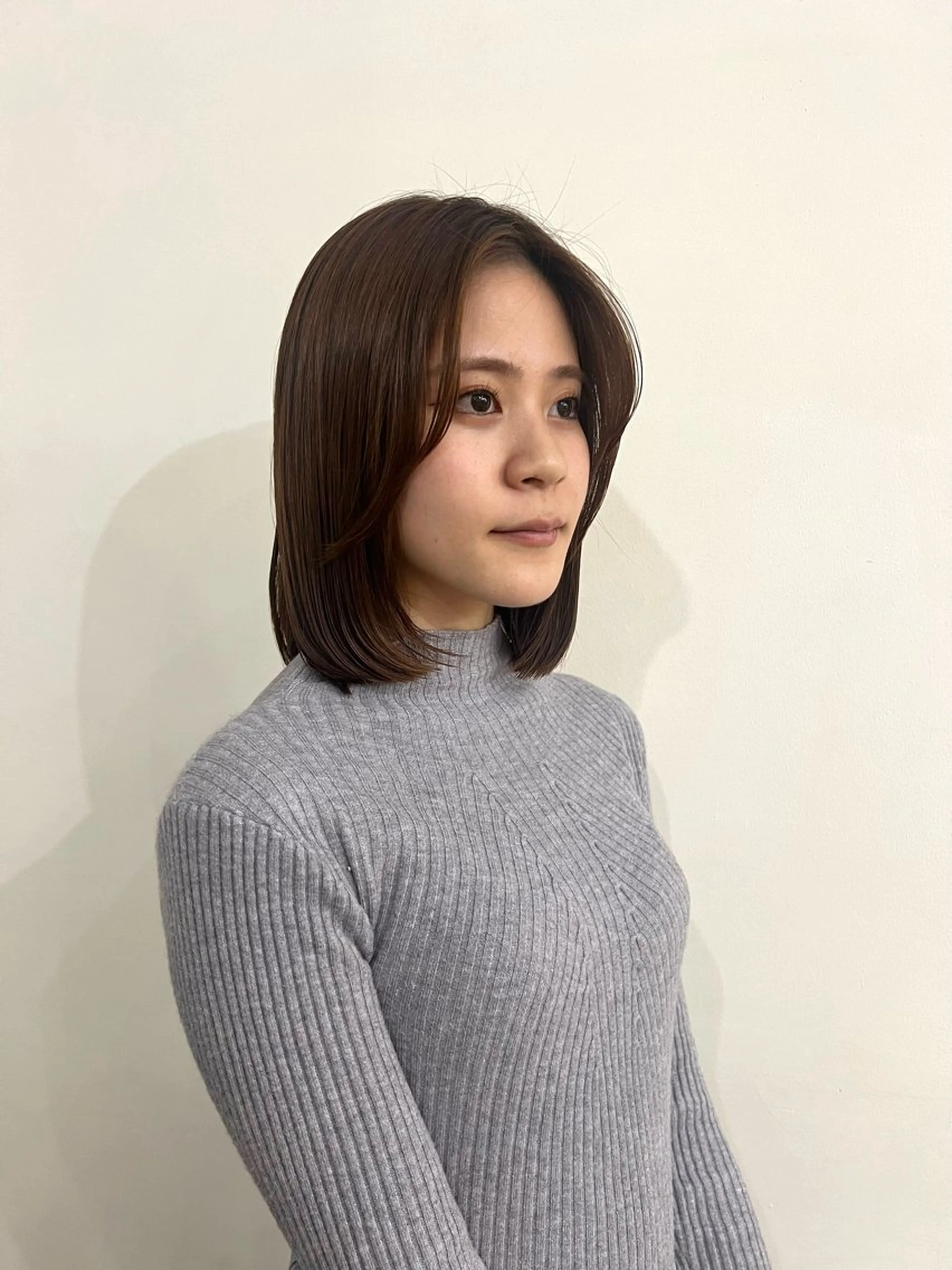 ミディアム ボブ 顔周りカット カット ayaka‎/暖色/ レイヤーカット🩰のヘアスタイル