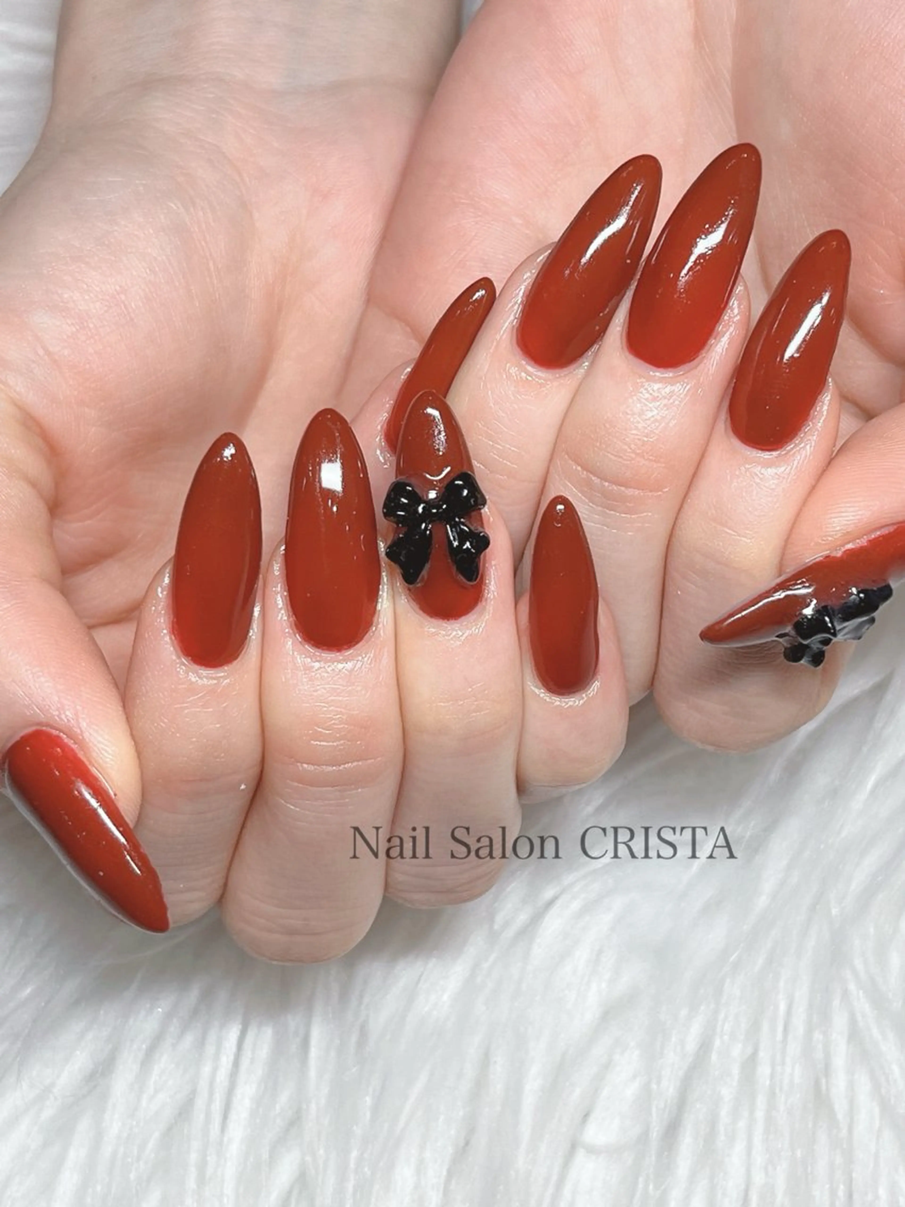 ネイル ボルドー ロングネイル ハンドネイル CRISTA 🤍ヒナタのネイルデザイン