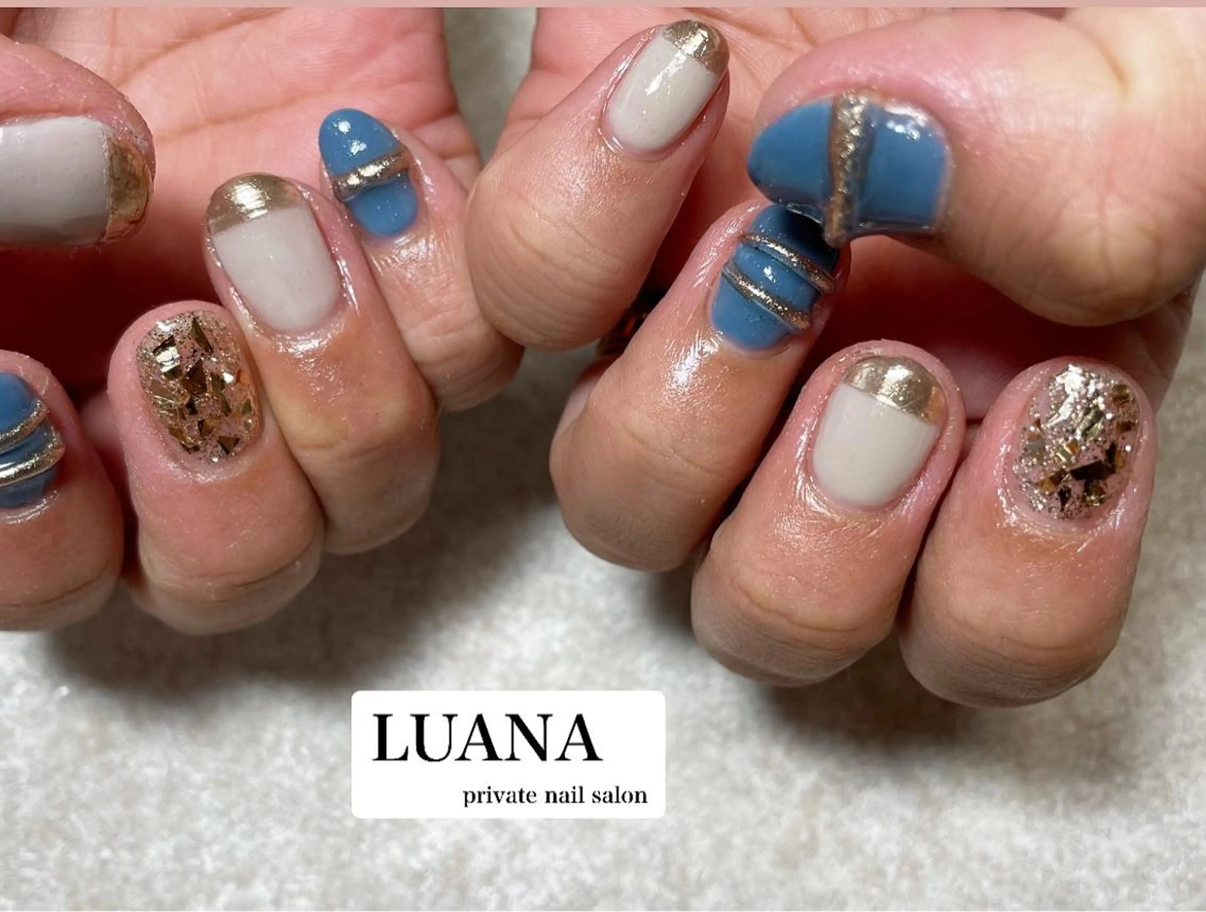 ネイル ドット フラワーネイル フレンチネイル ガラスフレンチ マットネイル ルアナ プライベートサロンのネイルデザイン